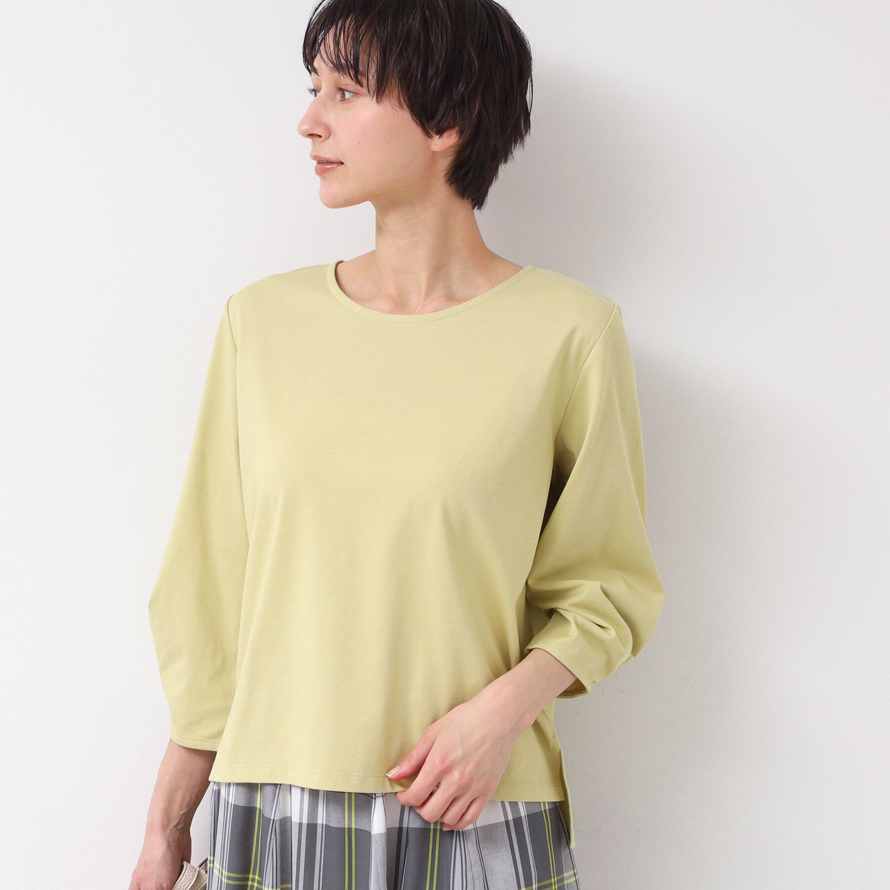 Dessin「【接触冷感・UV・洗える】袖ニュアンスカットソー」|Tシャツ・カットソー|ライトイエロー(03