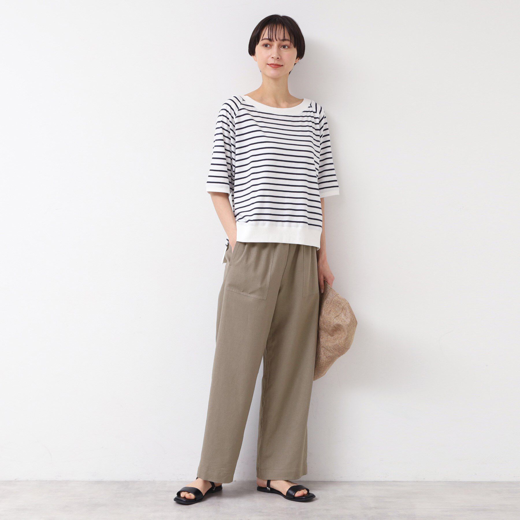 Dessin「【セットアップ可能・ウエストゴム・洗える】リネンブレンドポケット付パンツ（S～L）」|その他|