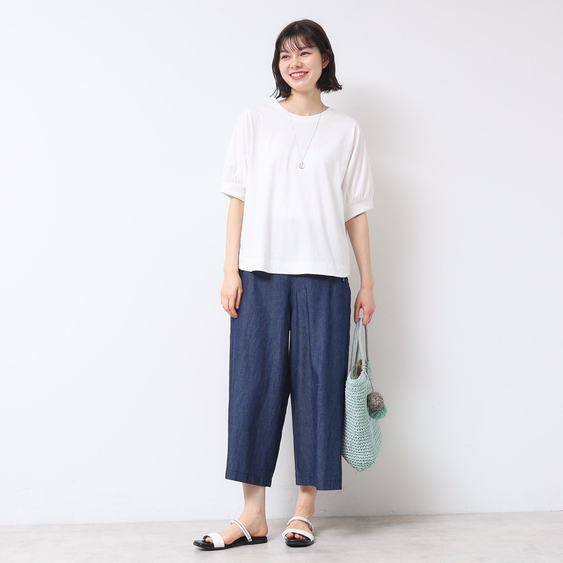 Dessin「【洗える・4サイズ展開】リネンブレンドクロップド丈マリンパンツ」|その他|