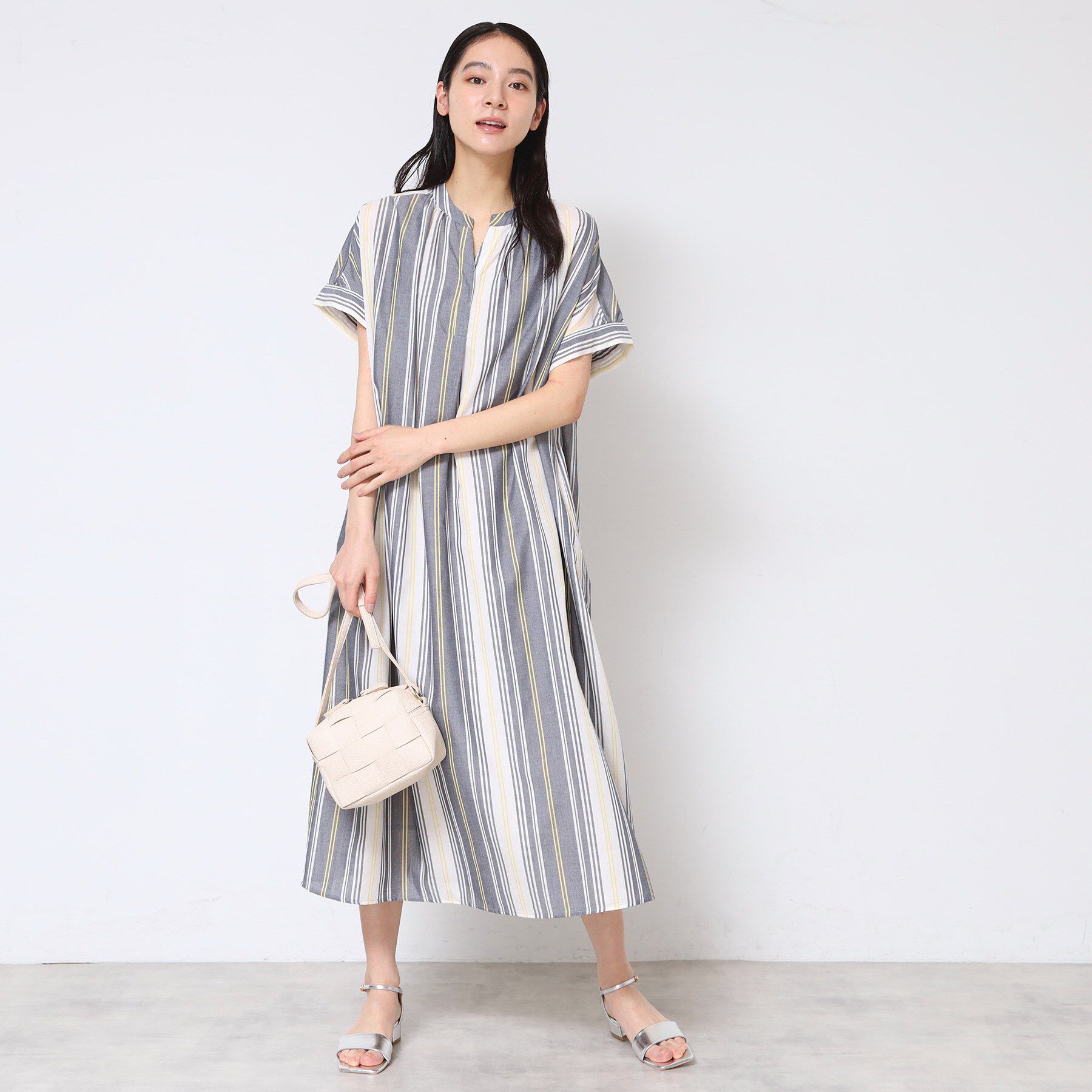 Dessin「【洗える】映えチェック柄スキッパ―ワンピース」|ワンピース|