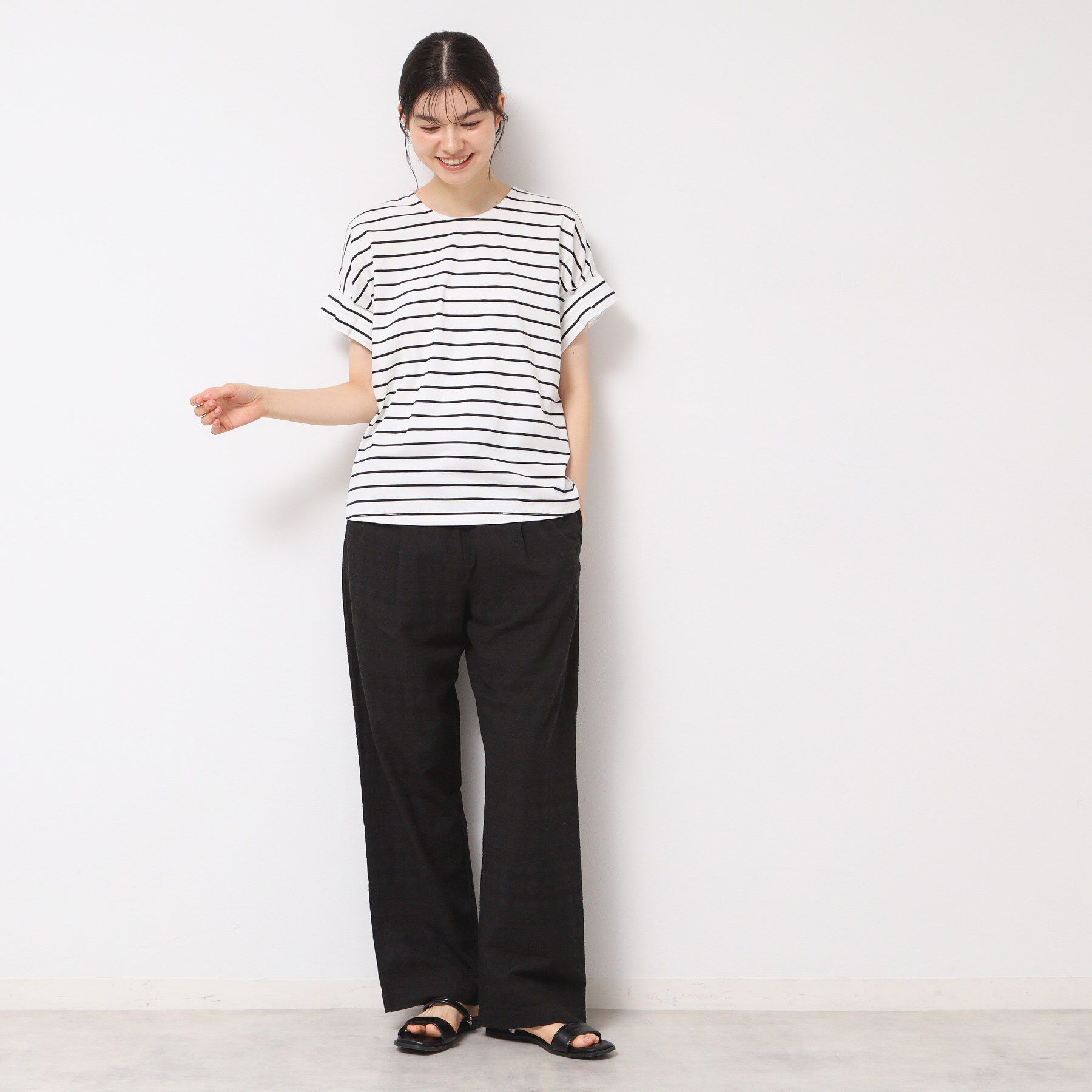 Dessin「【洗える】袖タックデザインカットソー」|Tシャツ・カットソー|