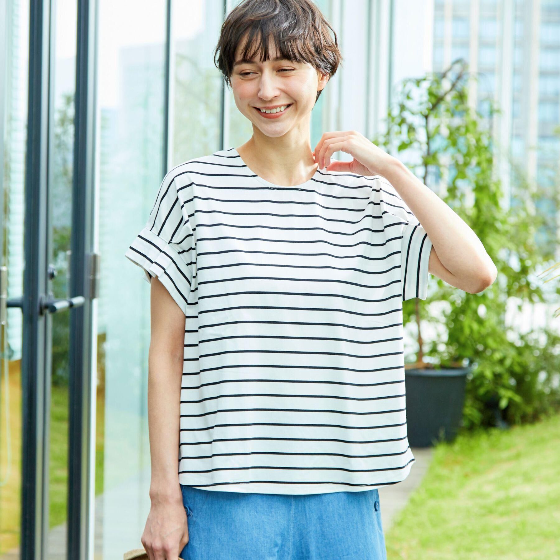 Dessin「【洗える】袖タックデザインカットソー」|Tシャツ・カットソー|