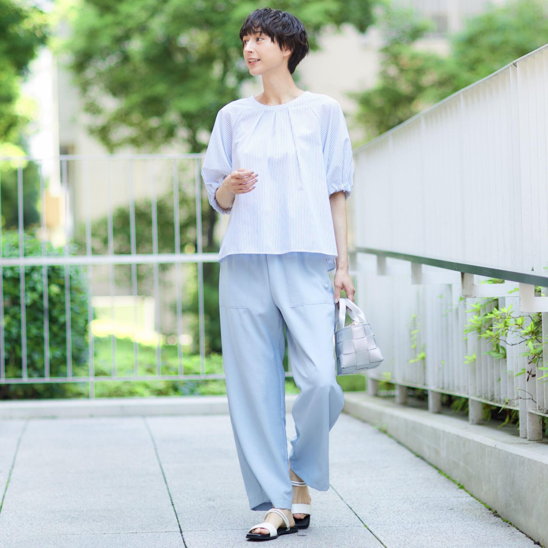 Dessin「【洗える】ギャザー入りバルーンスリーブブラウス」|シャツ・ブラウス|