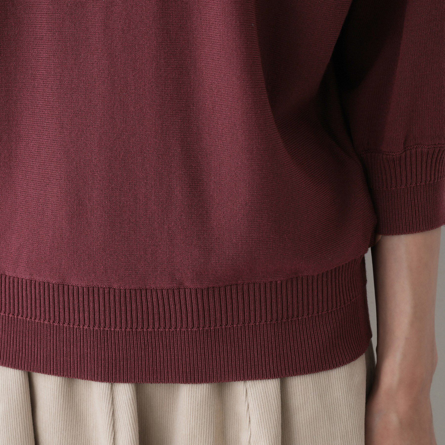 Dessin「【洗える】後ろボタンニットプルオーバー七分袖」|ニット・セーター|