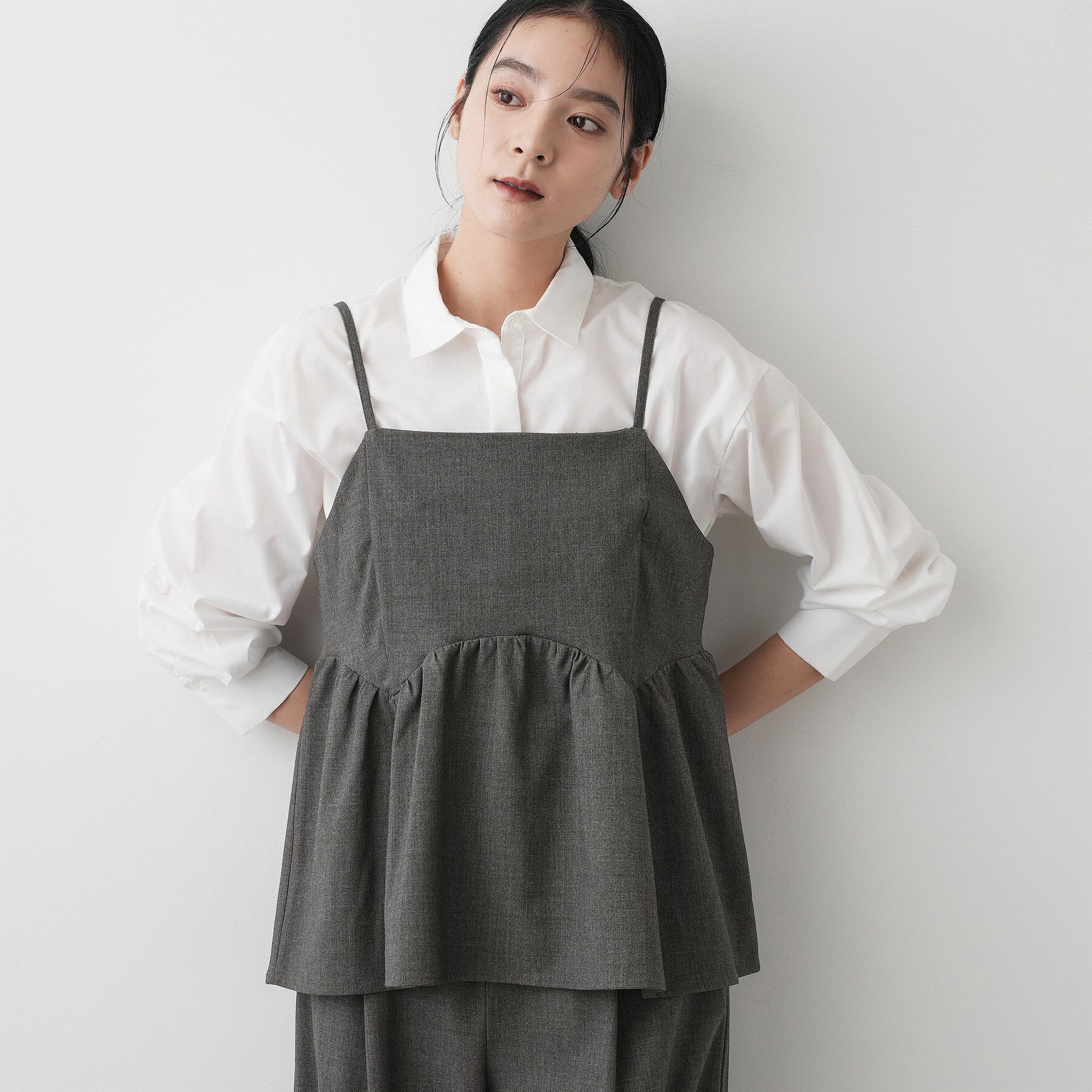 Dessin「【セットアップ可・洗える】ギャザーレイヤードキャミソール」|キャミソール|