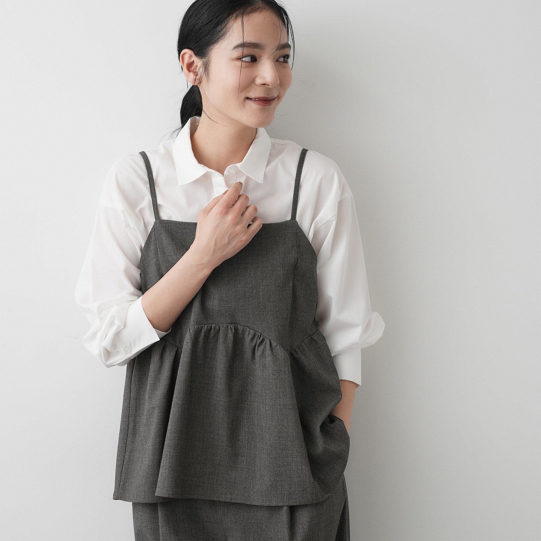 Dessin「【セットアップ可・洗える】ギャザーレイヤードキャミソール」|キャミソール|