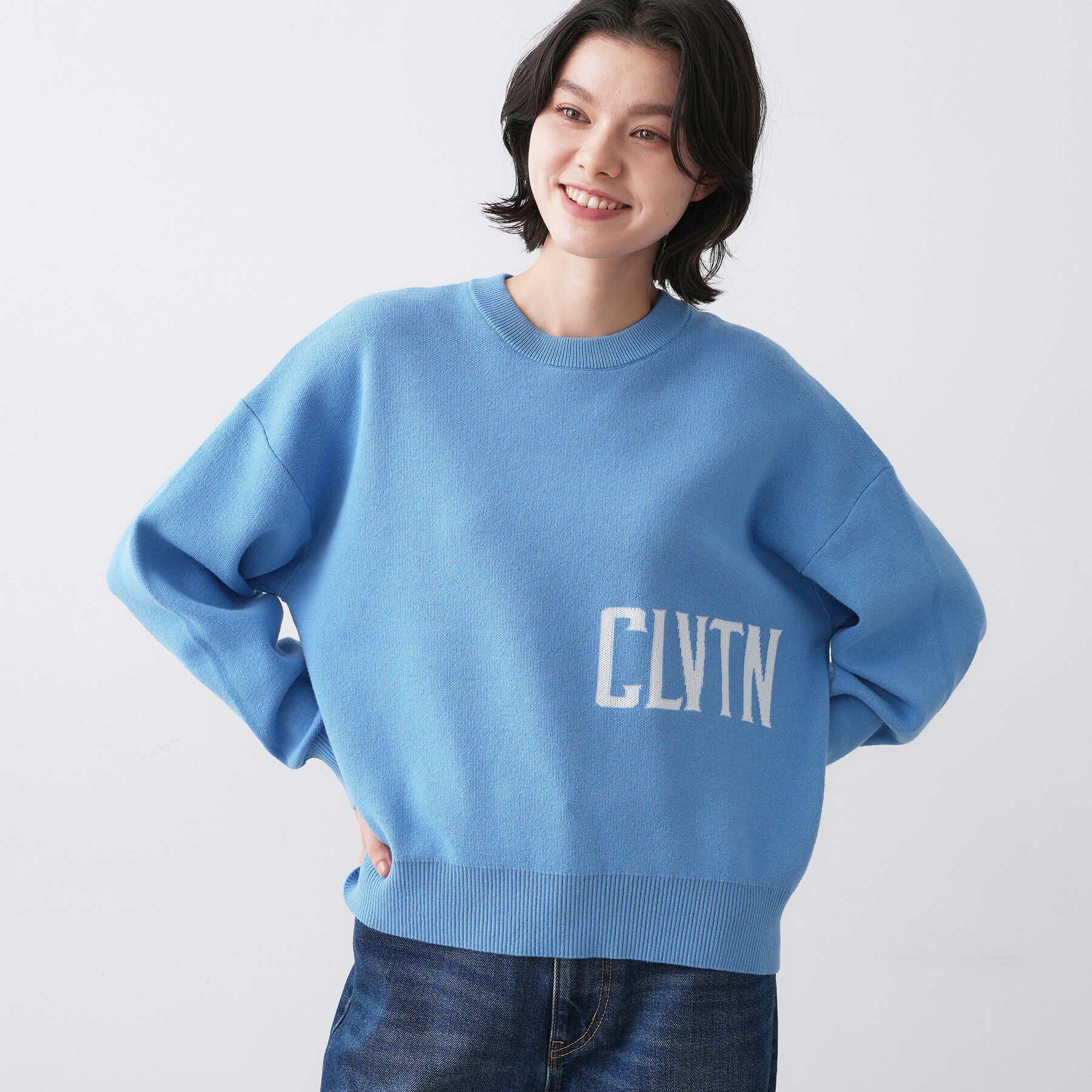 Dessin「【ユニセックス/洗える】ロゴコットンジャカード」|ニット・セーター|