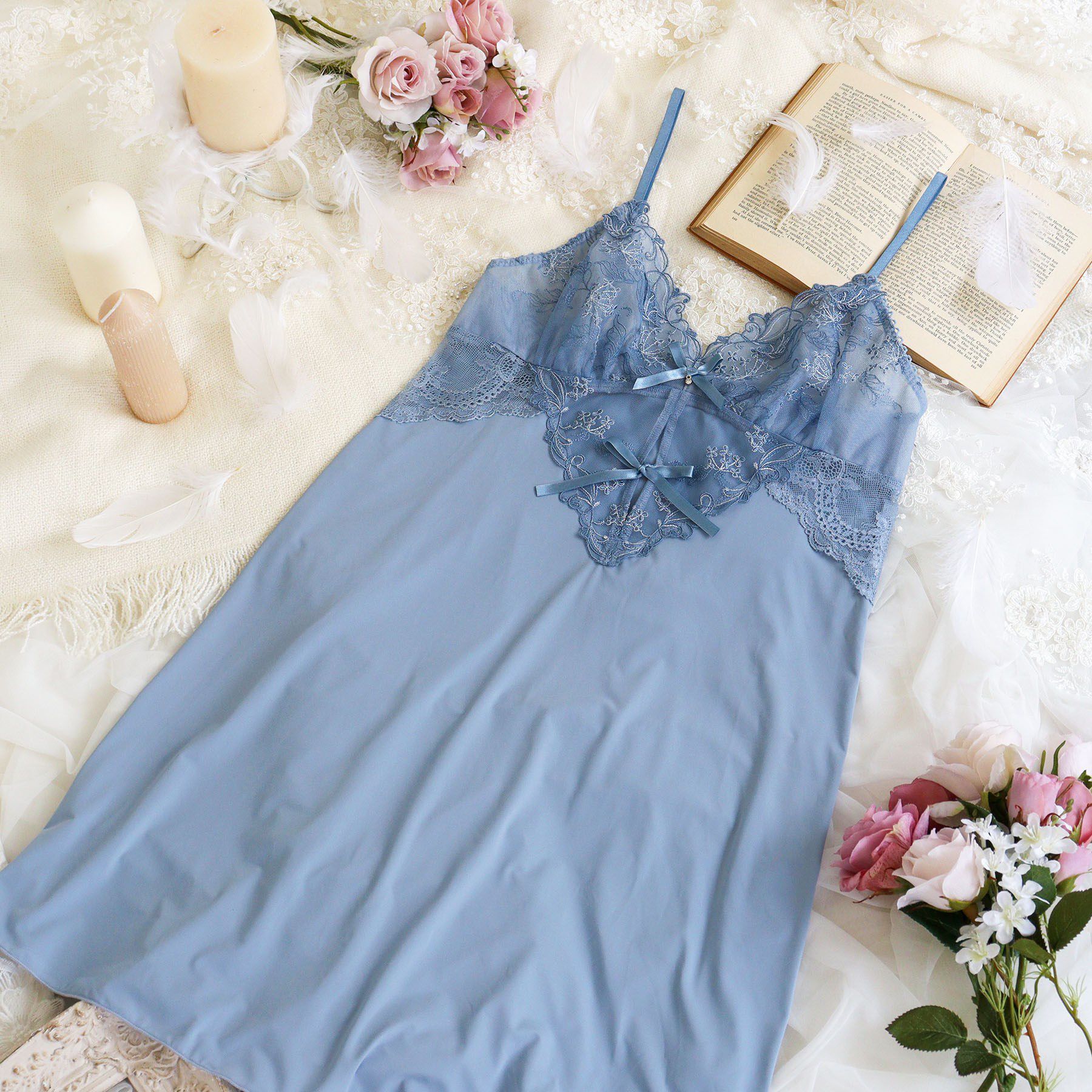 Risa Magli「ナンシー スリップ」|キャミソール|ブルー(092)