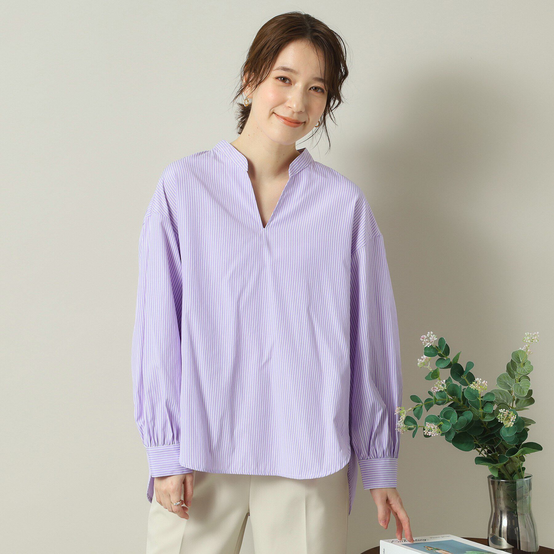 ITS&rsquo;DEMO「【手洗い可／通勤】バックギャザーブラウス」|シャツ・ブラウス|