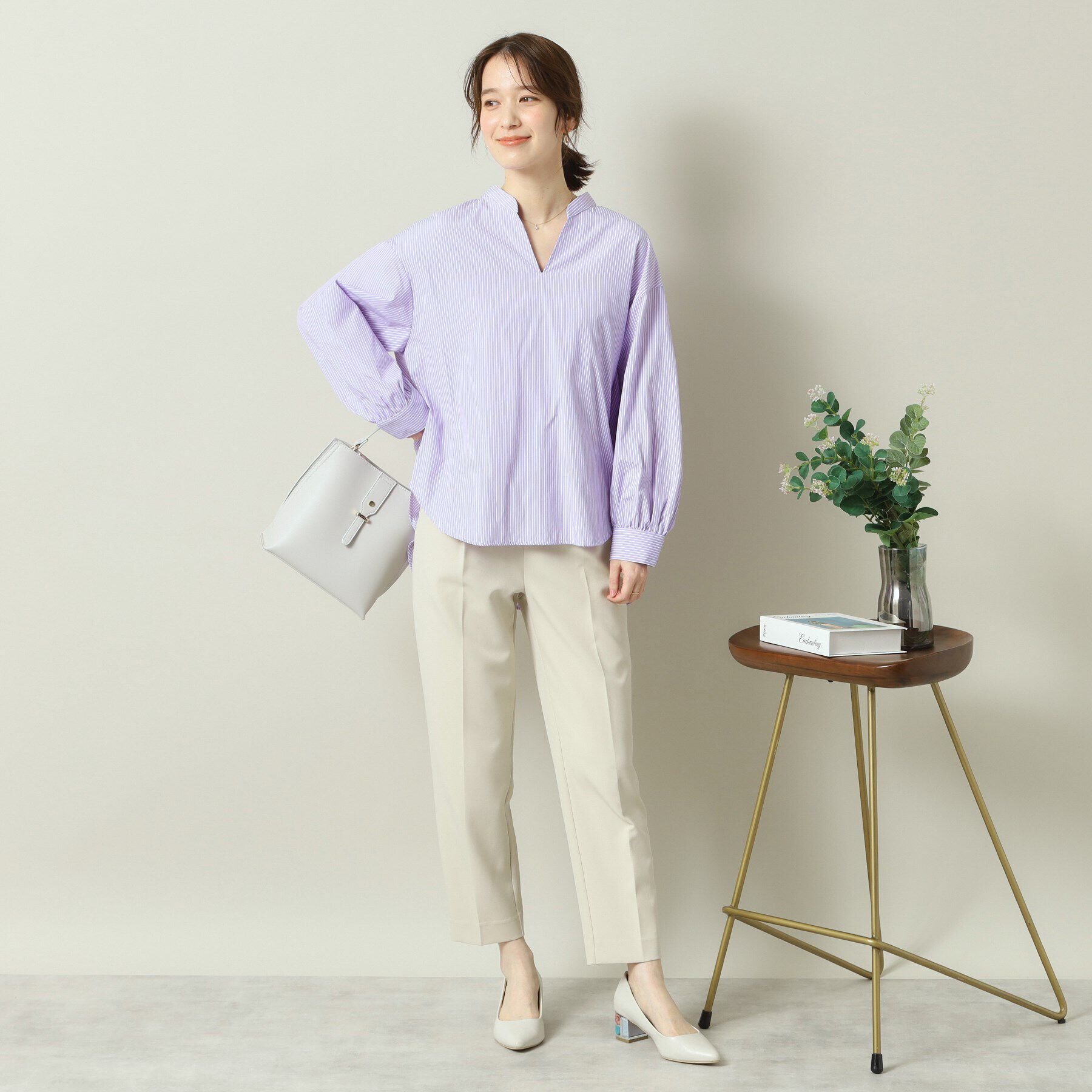 ITS&rsquo;DEMO「【手洗い可／通勤】バックギャザーブラウス」|シャツ・ブラウス|