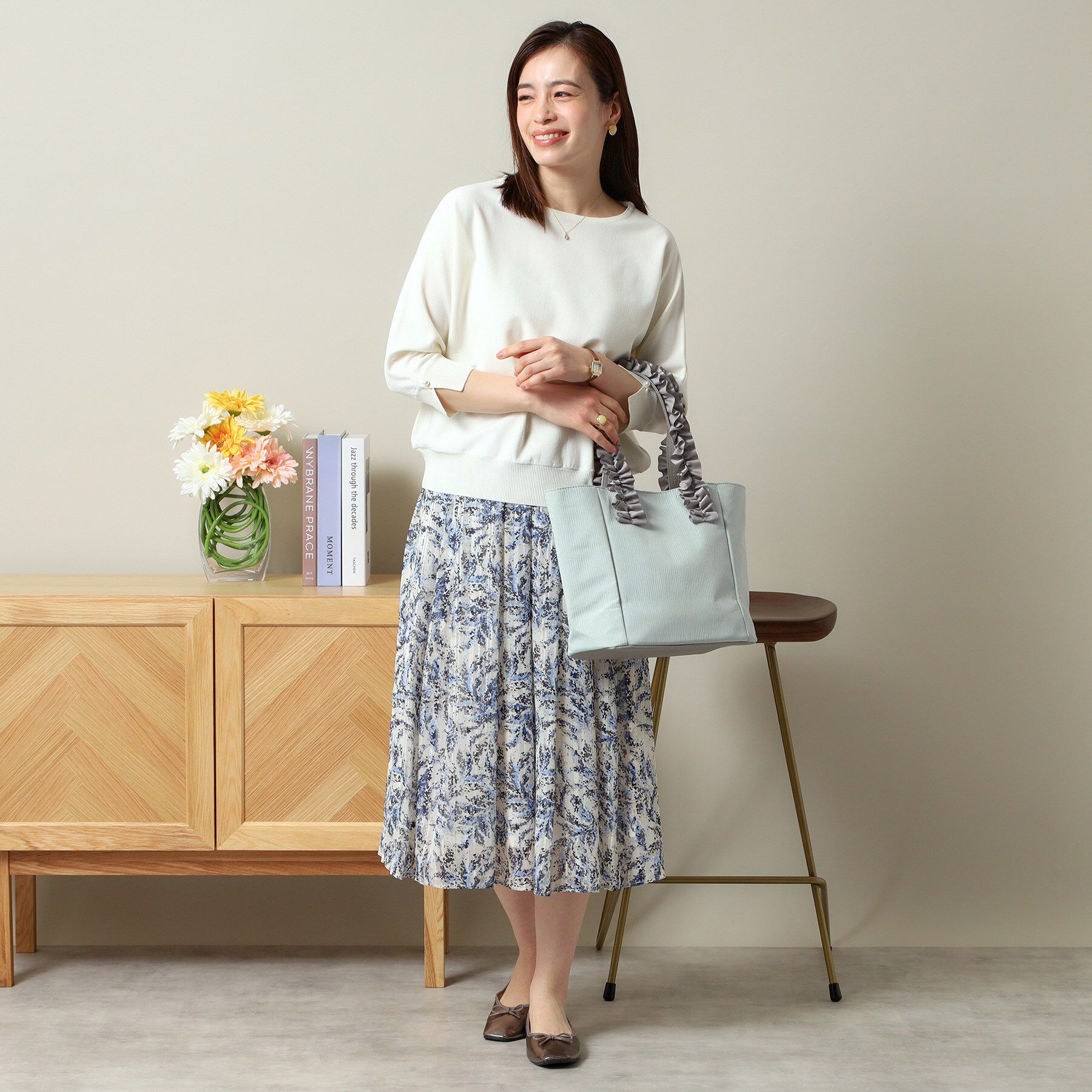 ITS&rsquo;DEMO「【A4対応】ヌビ風フリル手トート」|トートバッグ|