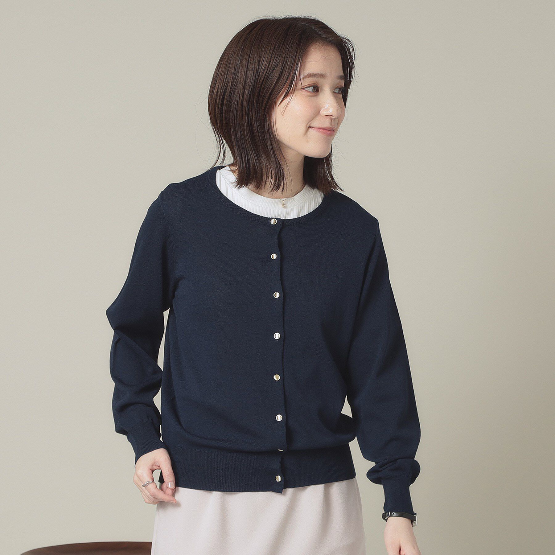 ITS&rsquo;DEMO「【UVカット／アンチピリング／手洗い可】クルーニットカーディガン」|カーディガン|