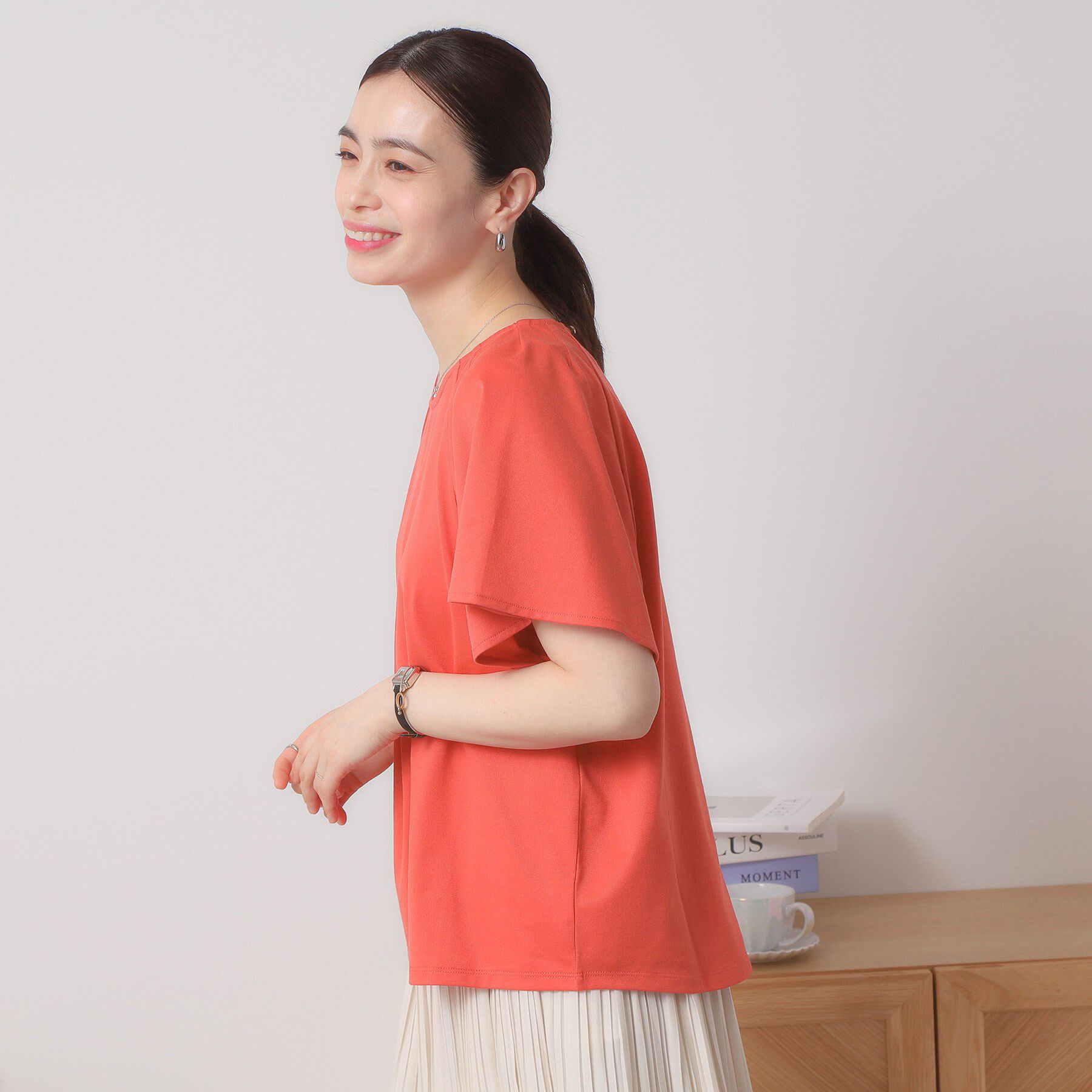 ITS&rsquo;DEMO「【吸水速乾／洗濯機OK／洗濯後しわになりにくい】カットミラノタックプルオーバー」|Tシャツ・カットソー|