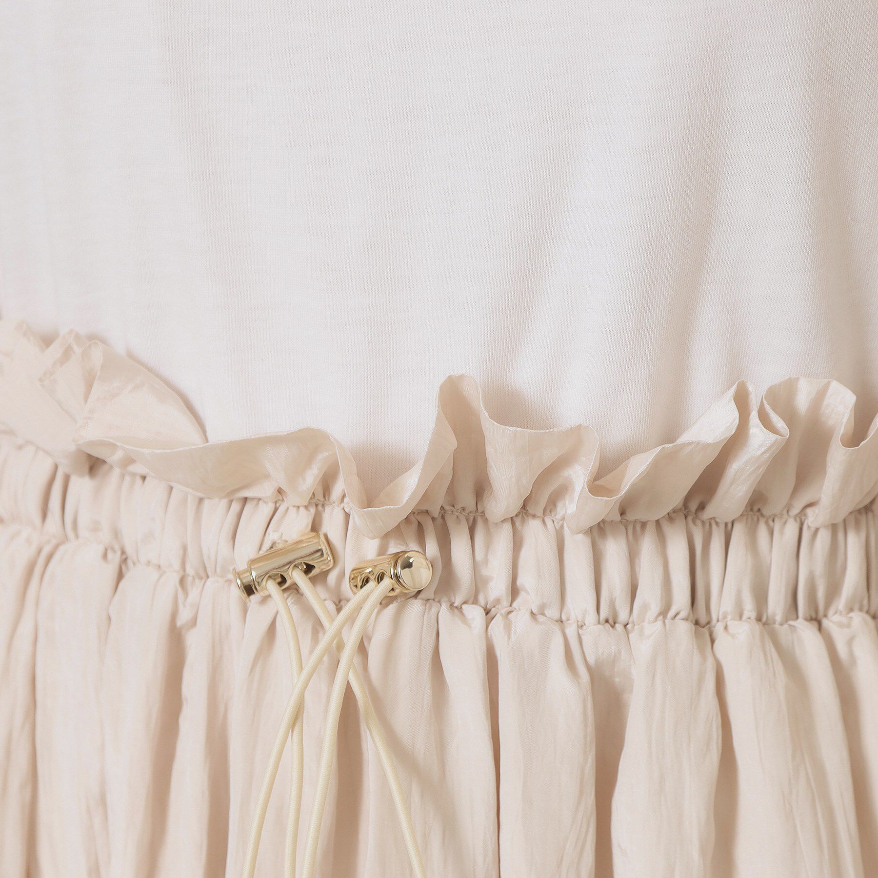 ITS&rsquo;DEMO「【ウエストゴム／洗濯機OK】異素材コンビワンピース」|ワンピース|