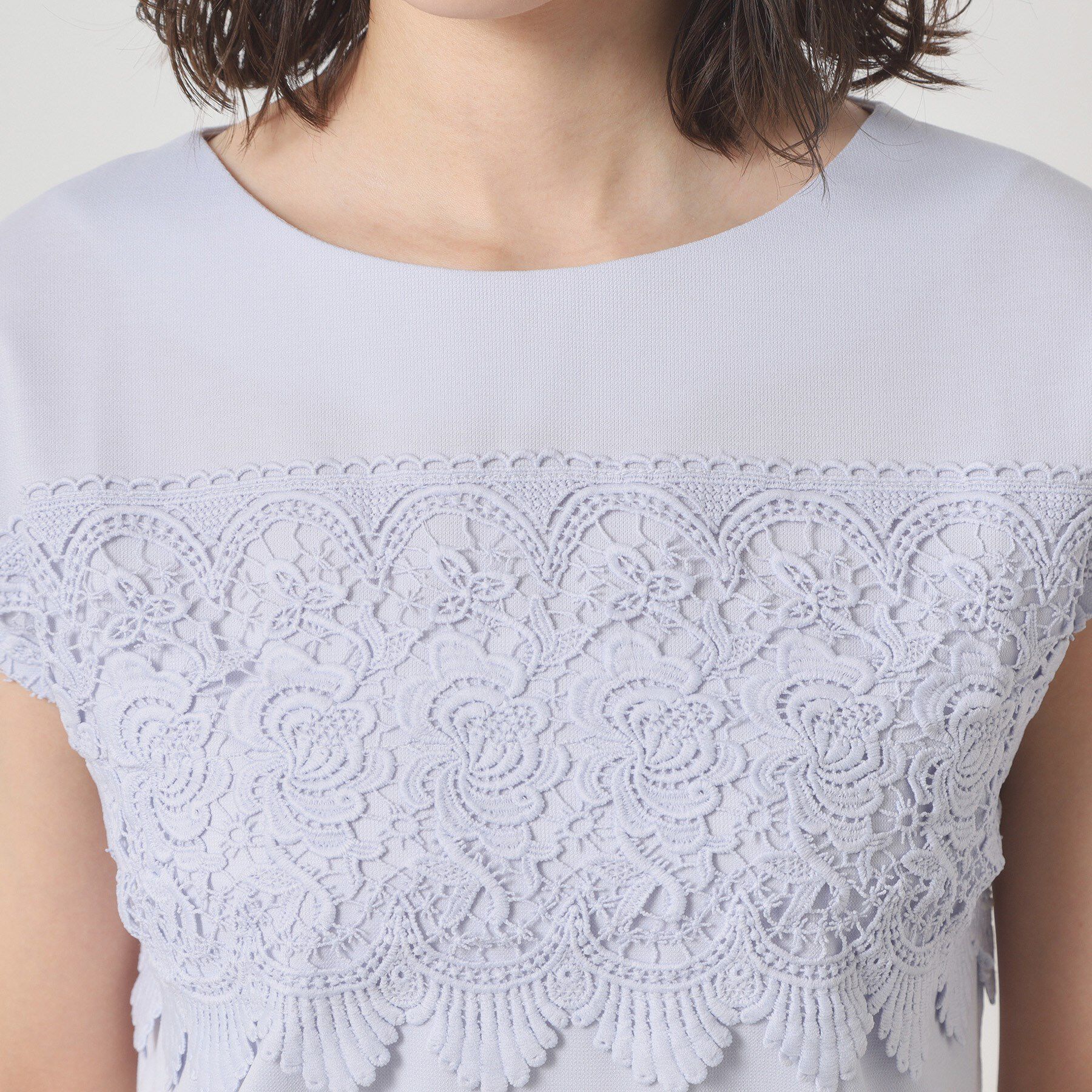 ITS&rsquo;DEMO「【吸水速乾／手洗い可／洗濯後しわになりにくい】カットミラノフロントレーストップス」|Tシャツ・カットソー|