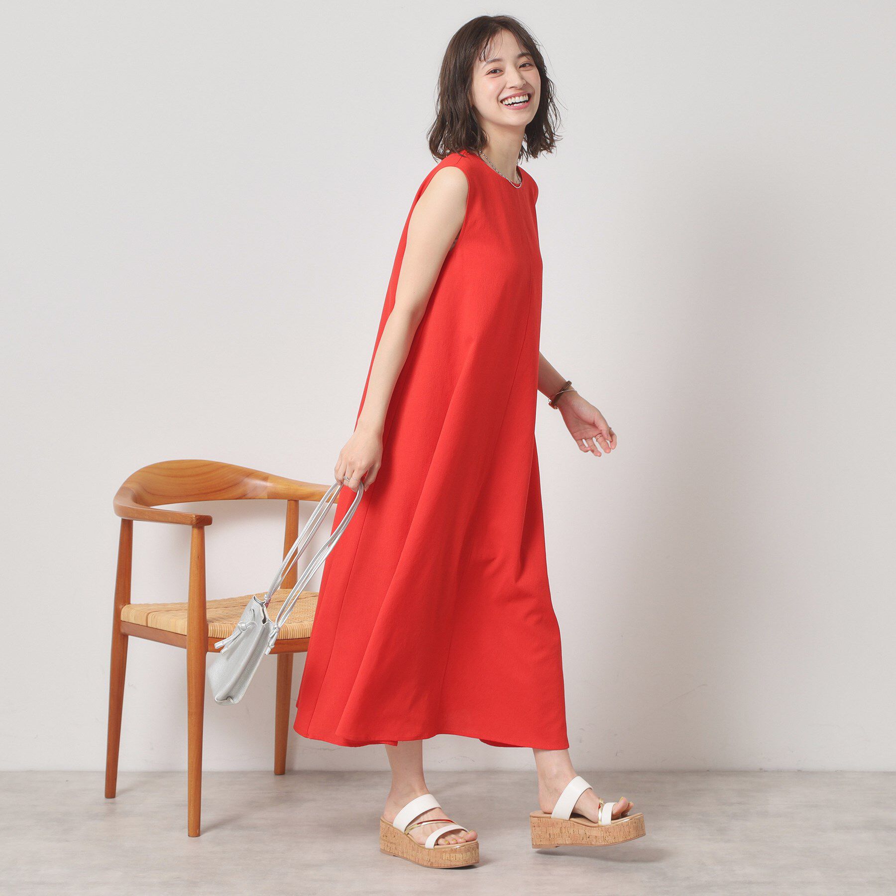 ITS&rsquo;DEMO「【清涼感／手洗い可】麻調メッシュワンピース」|ワンピース|