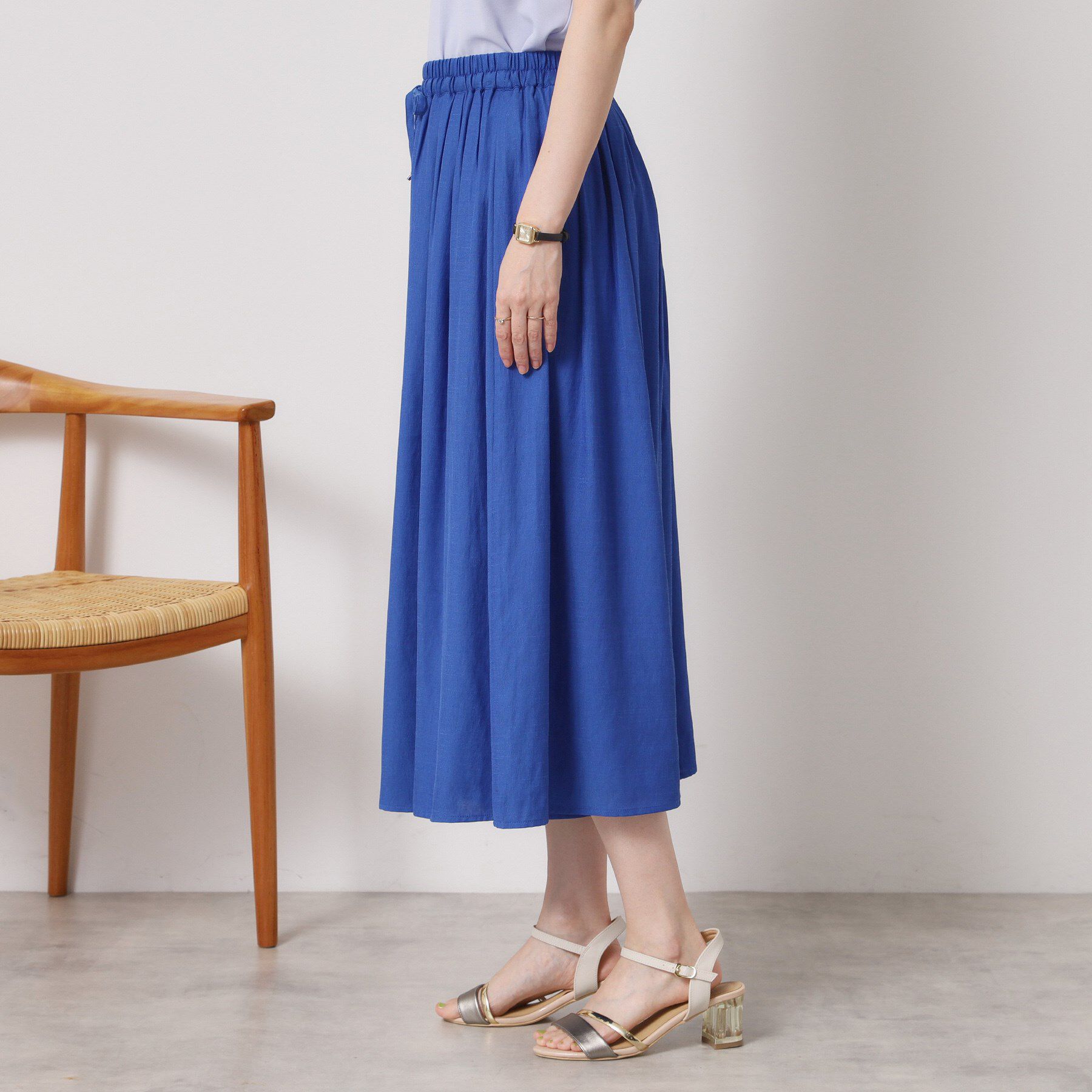 ITS&rsquo;DEMO「【さらりタッチ／ウエストゴム／手洗い可】強撚スラブスカーチョ」|その他|