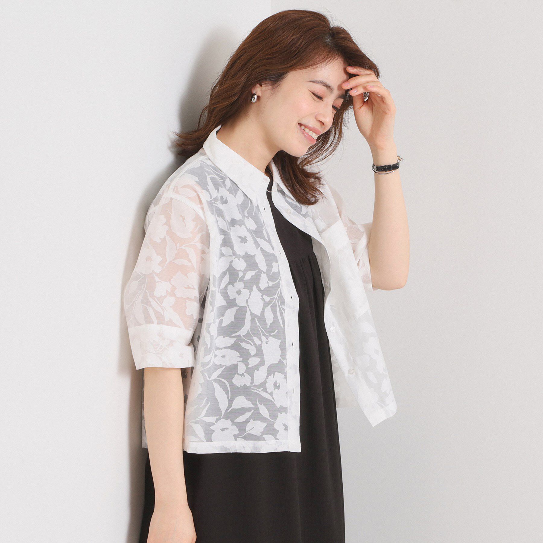 ITS&rsquo;DEMO「【手洗い可】花柄シアーシャツ」|シャツ・ブラウス|オフホワイト(003