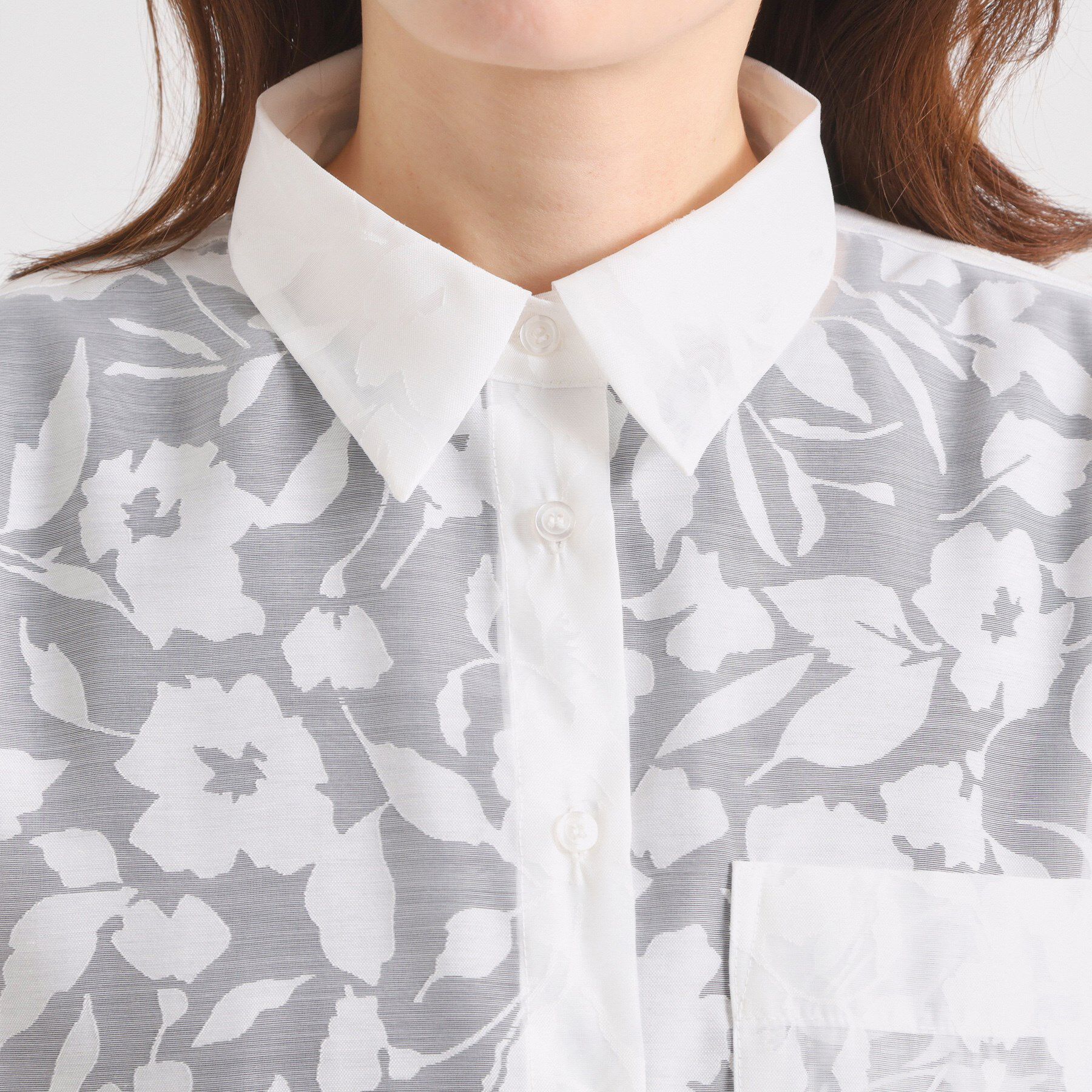 ITS&rsquo;DEMO「【手洗い可】花柄シアーシャツ」|シャツ・ブラウス|