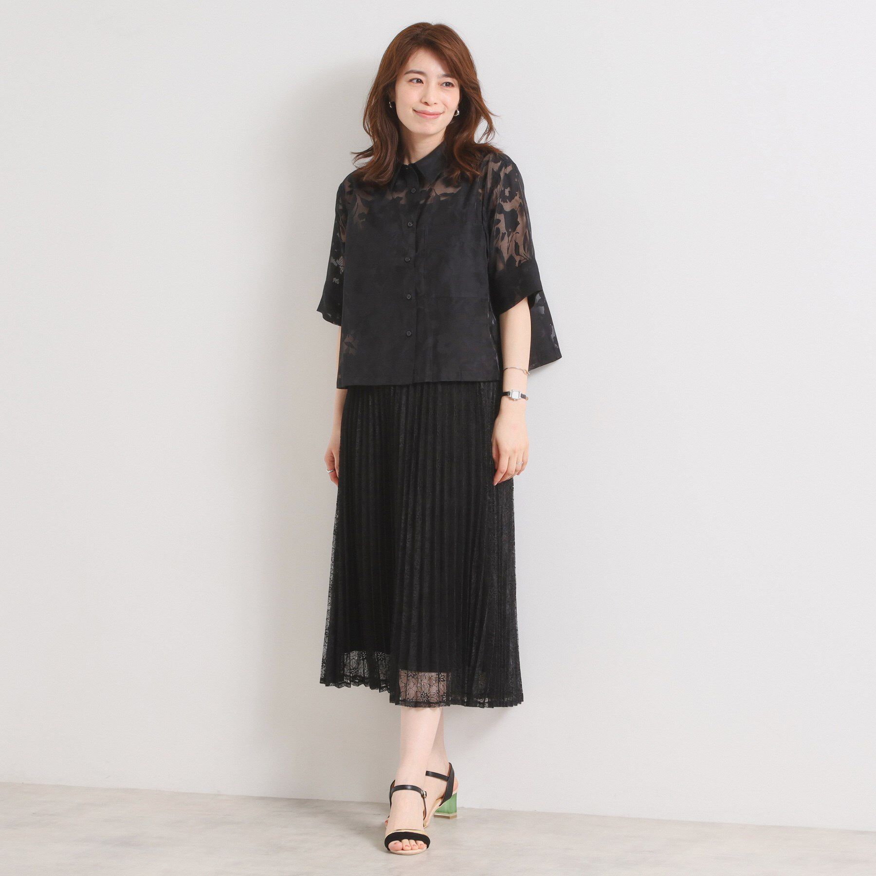 ITS&rsquo;DEMO「【手洗い可】花柄シアーシャツ」|シャツ・ブラウス|