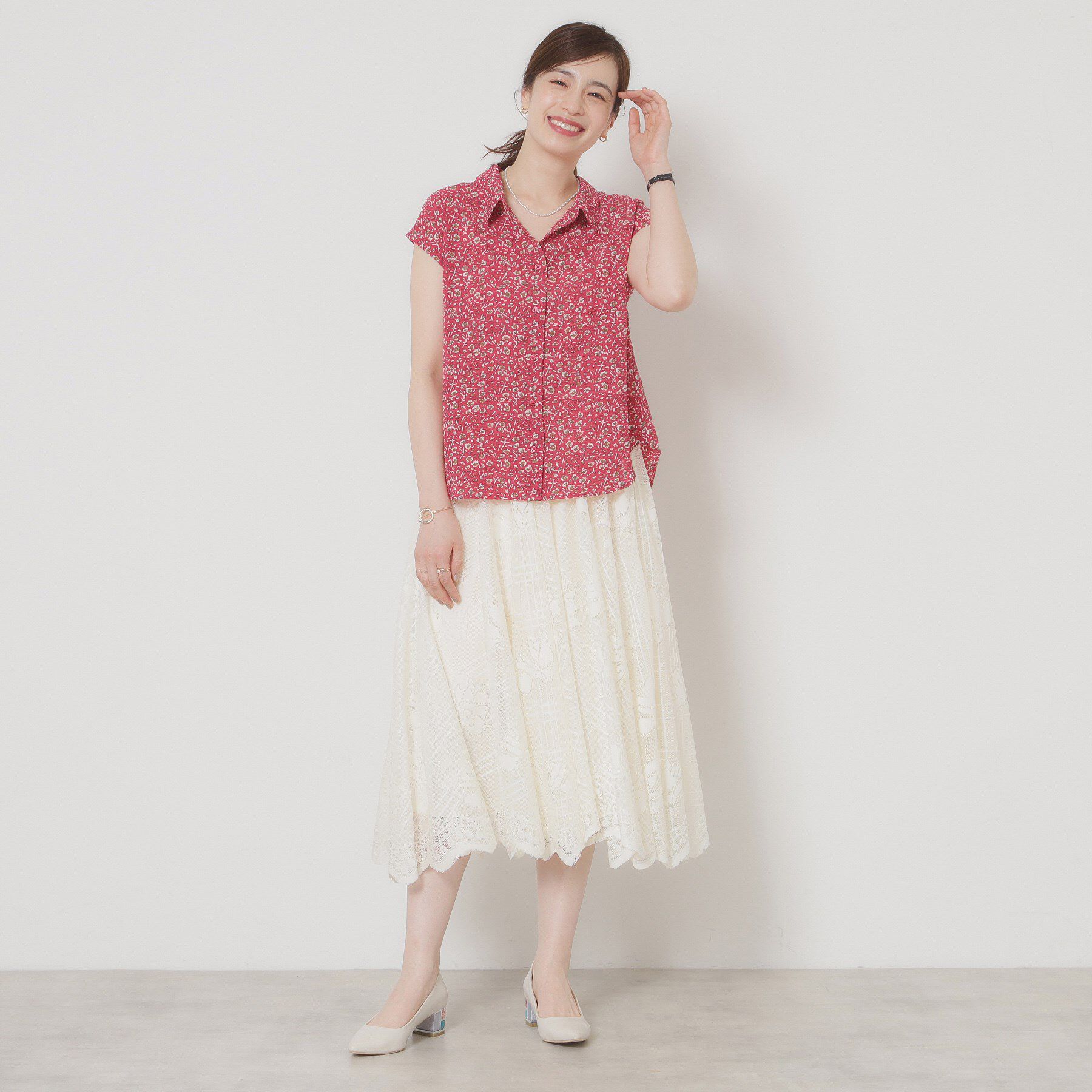 ITS&rsquo;DEMO「【洗濯機OK】シャーリング小花ブラウス」|シャツ・ブラウス|