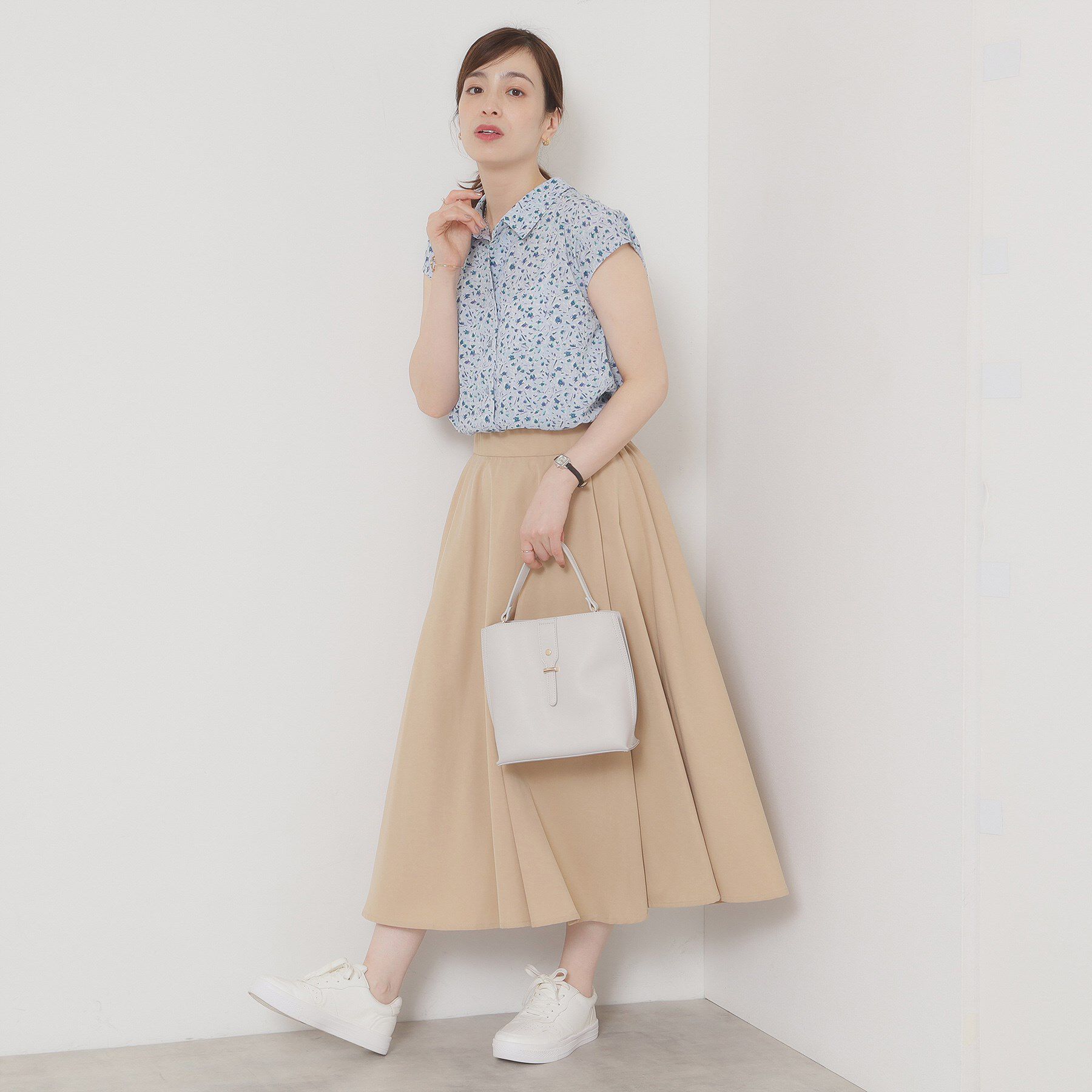 ITS&rsquo;DEMO「【洗濯機OK】シャーリング小花ブラウス」|シャツ・ブラウス|