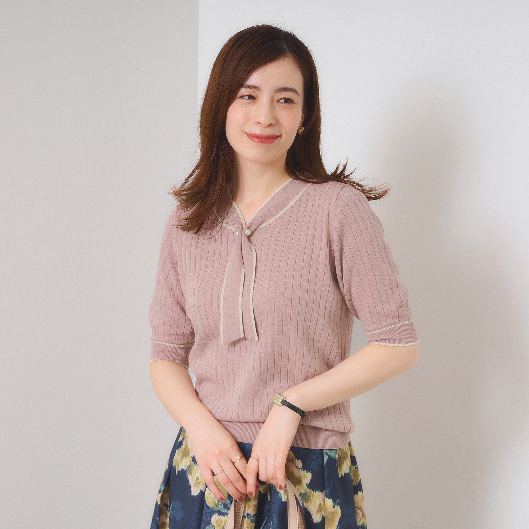 ITS&rsquo;DEMO「【手洗い可】配色ボウタイニット」|ニット・セーター|