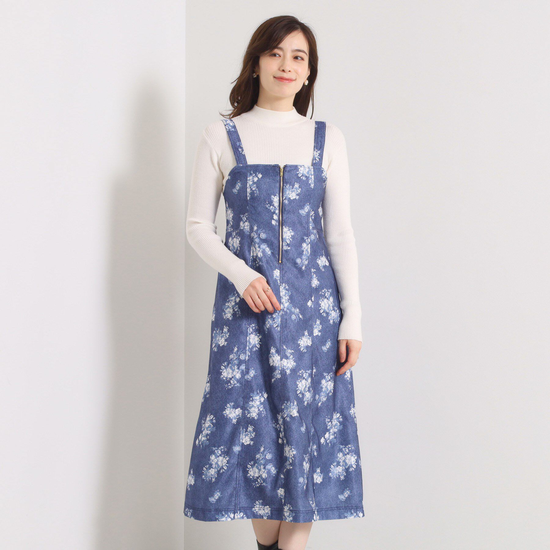 ITS&rsquo;DEMO「【手洗い可】デニム風ジャンスカ」|ワンピース|