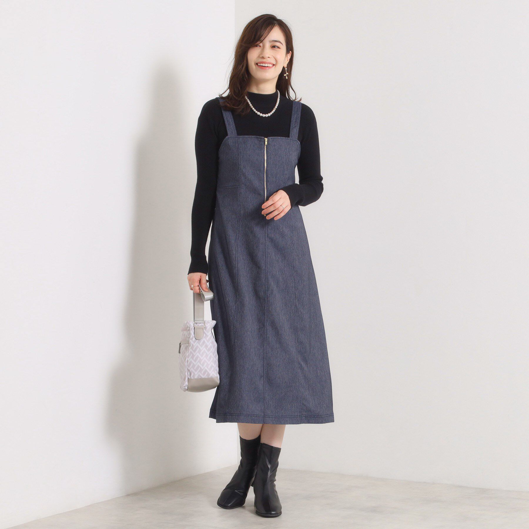 ITS&rsquo;DEMO「【手洗い可】デニム風ジャンスカ」|ワンピース|