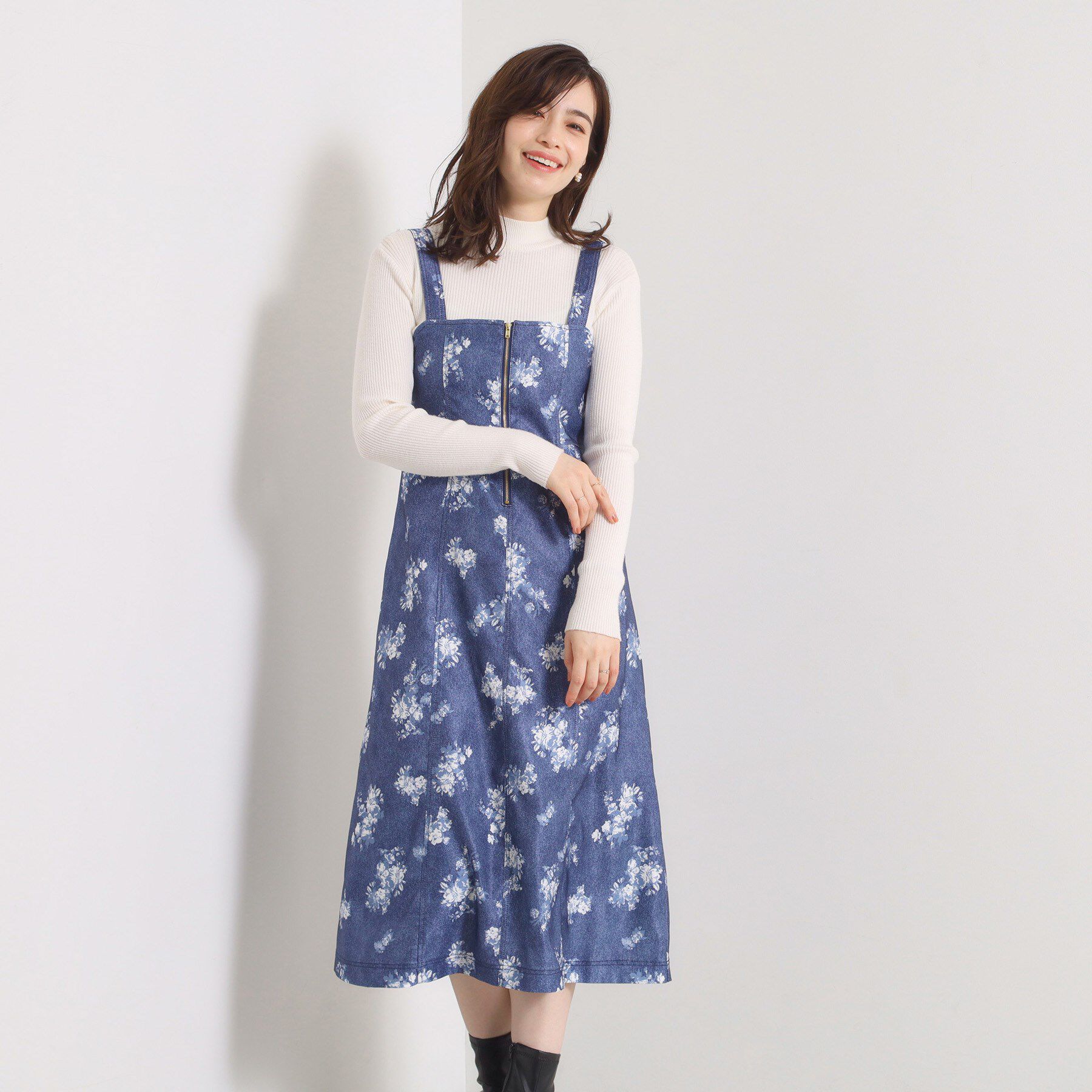 ITS&rsquo;DEMO「【手洗い可】デニム風ジャンスカ」|ワンピース|