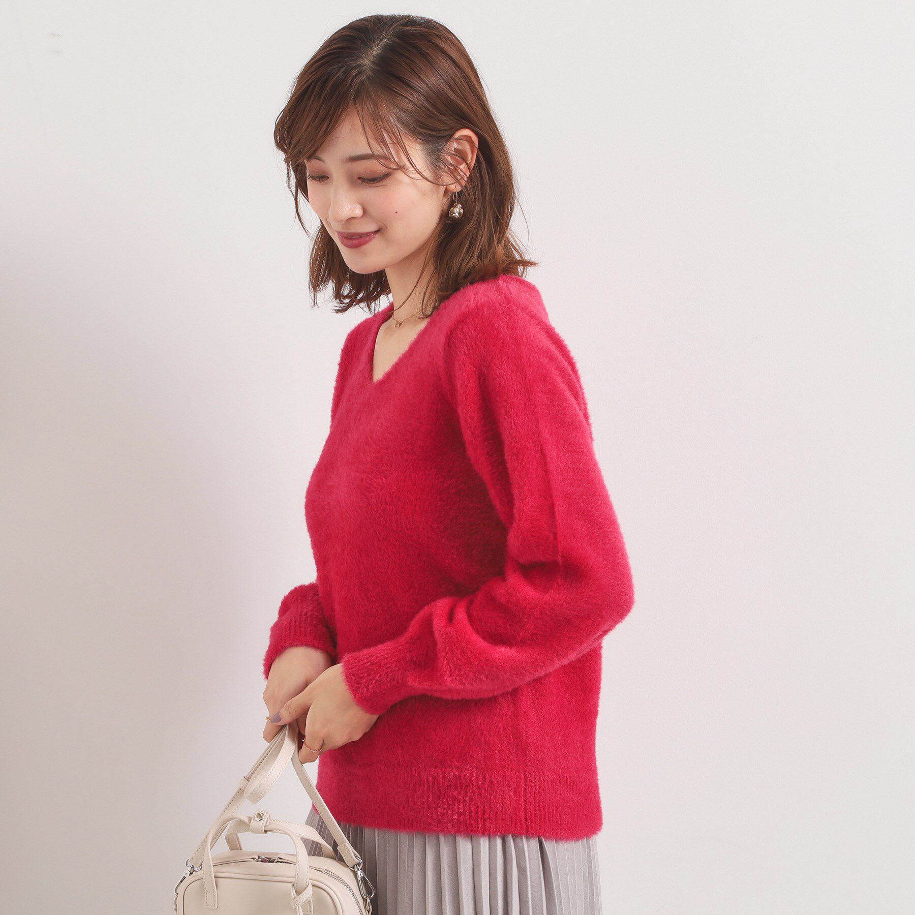 ITS&rsquo;DEMO「【手洗い可】フェザーヤーンVネックニット」|ニット・セーター|