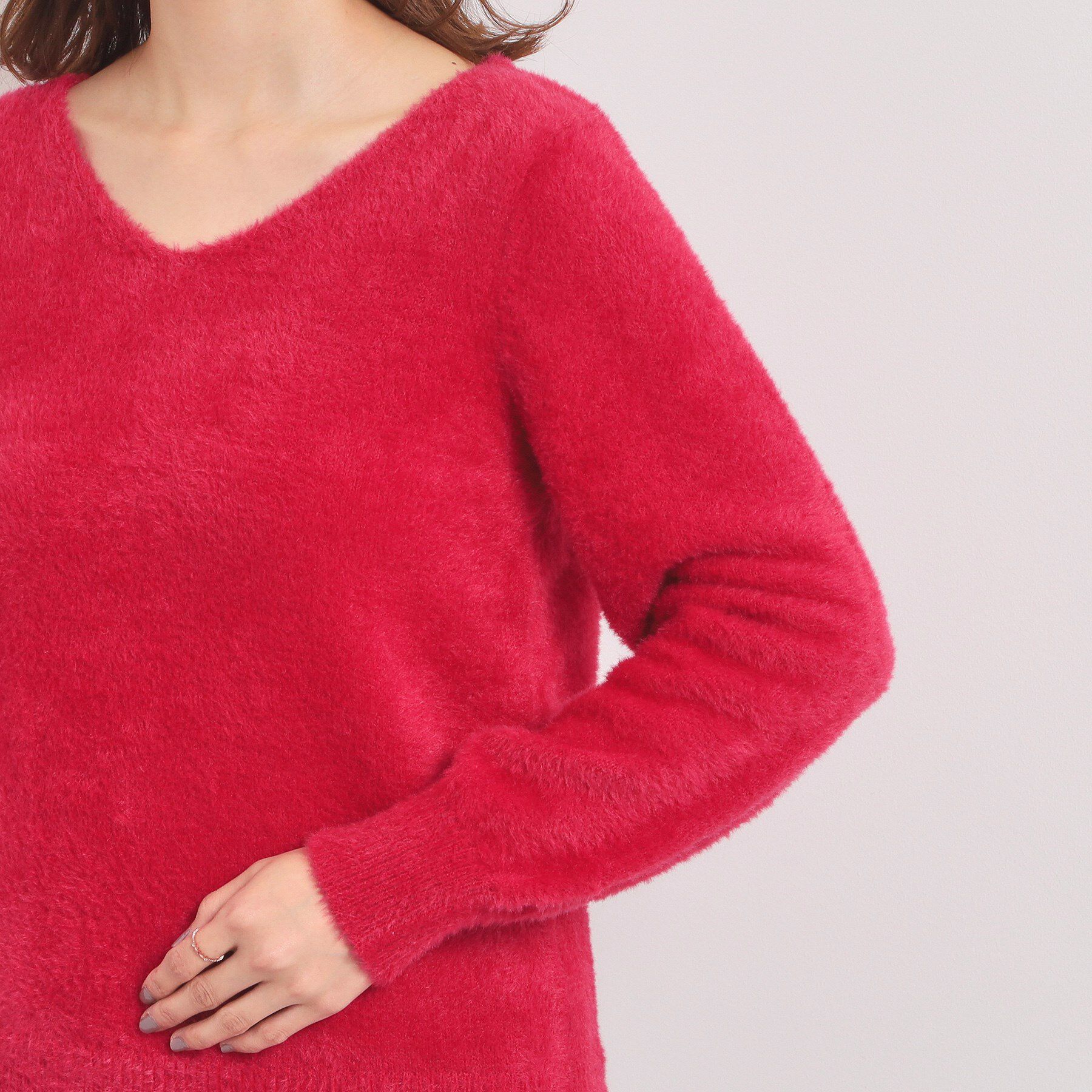 ITS&rsquo;DEMO「【手洗い可】フェザーヤーンVネックニット」|ニット・セーター|