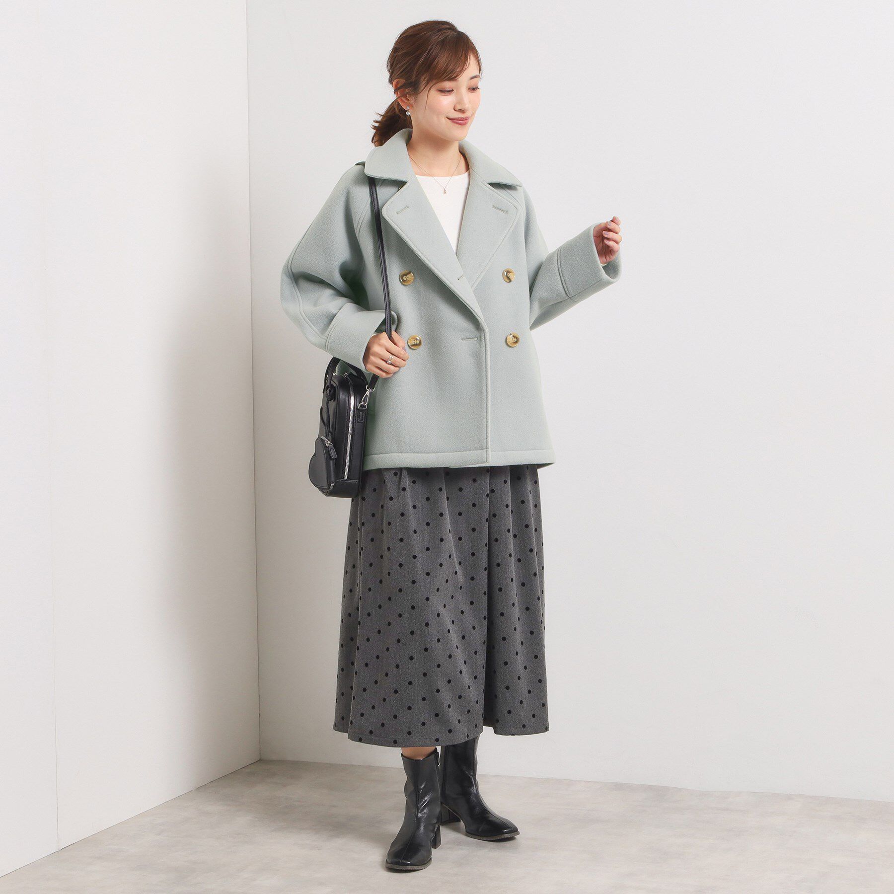 ITS&rsquo;DEMO「カットメルトンミドル丈コート」|ピーコート|