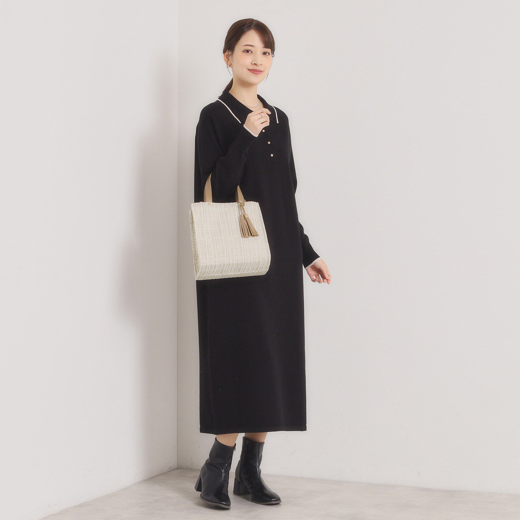 ITS&rsquo;DEMO「ツイードタッセルミニトート」|ハンドバッグ|