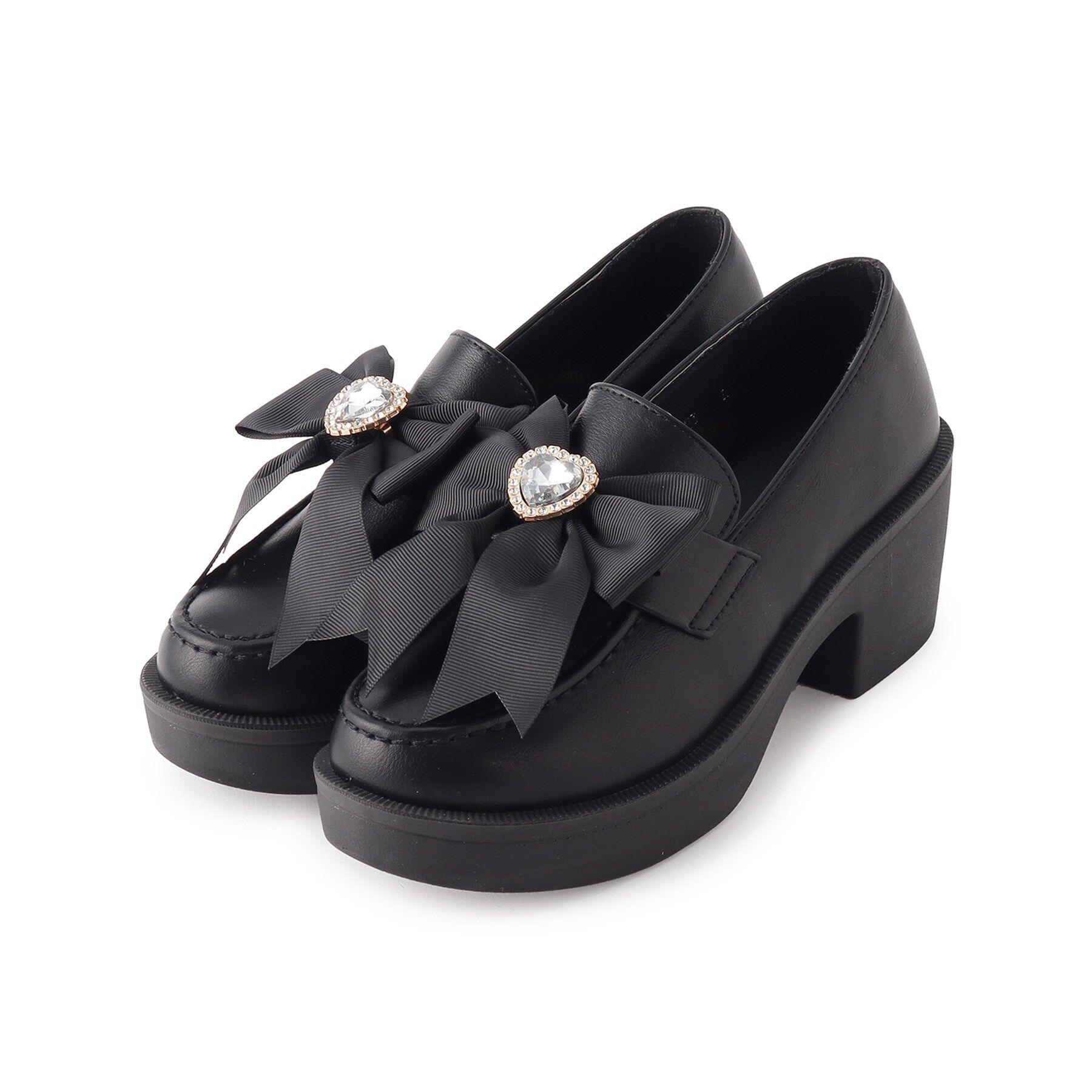 csT&P「2WAYガーリーリボンボリュームローファー」|パンプス|ﾌﾞﾗｯｸ(019)