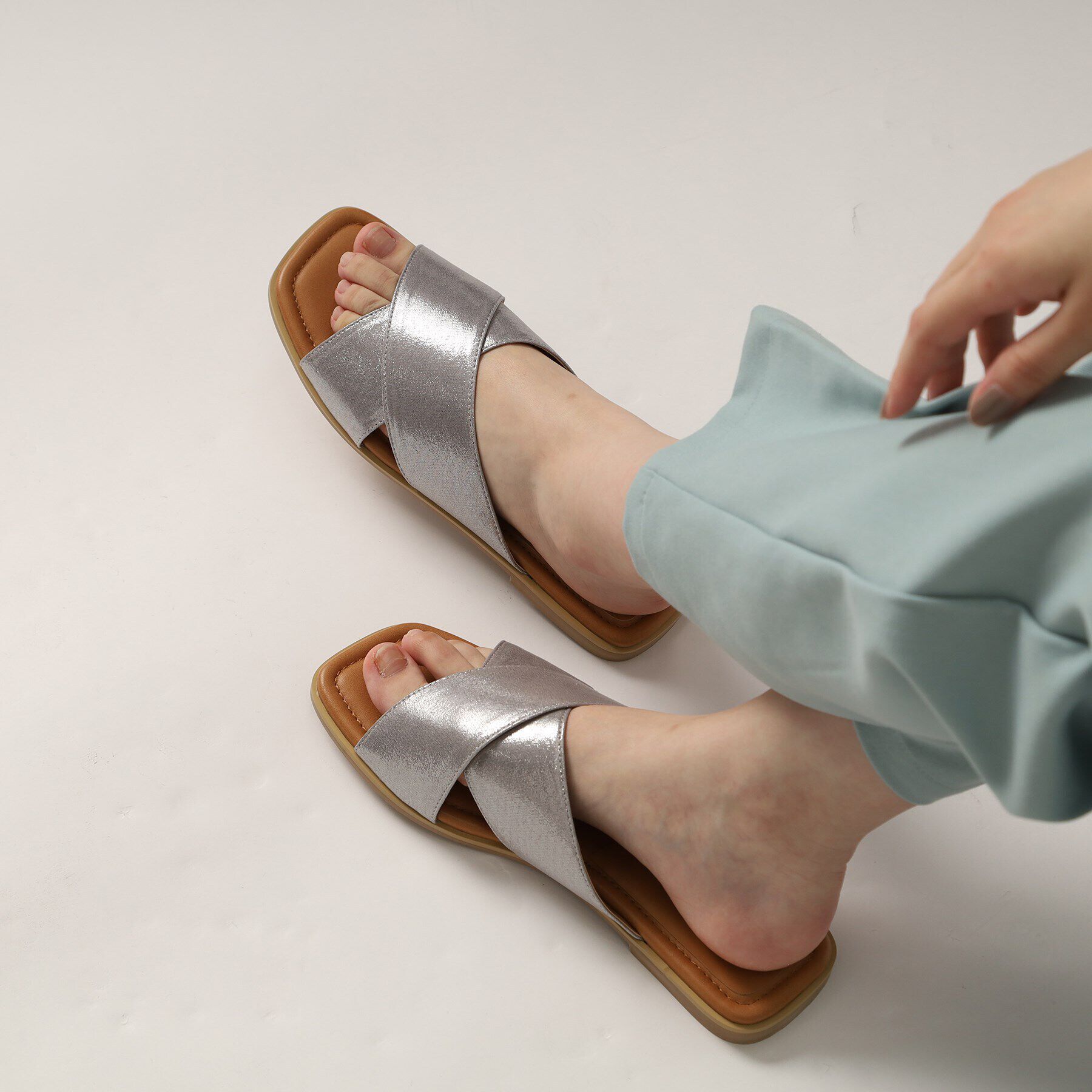 ESPERANZA「【blanca】クロスアッパーフラットサンダル」|サンダル|