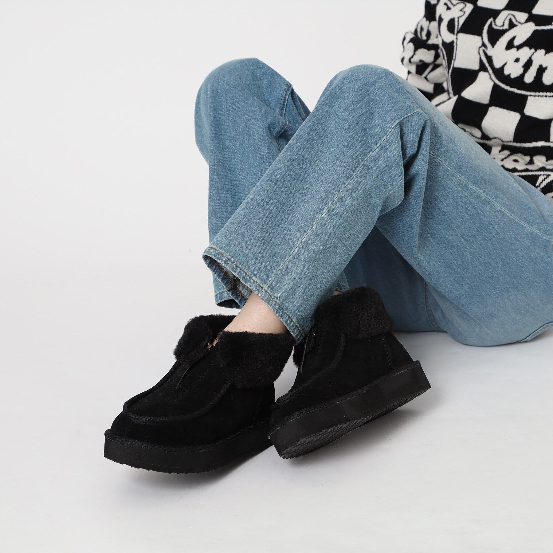 ESPERANZA「フロントジップボアショートブーツ」|ショートブーツ|