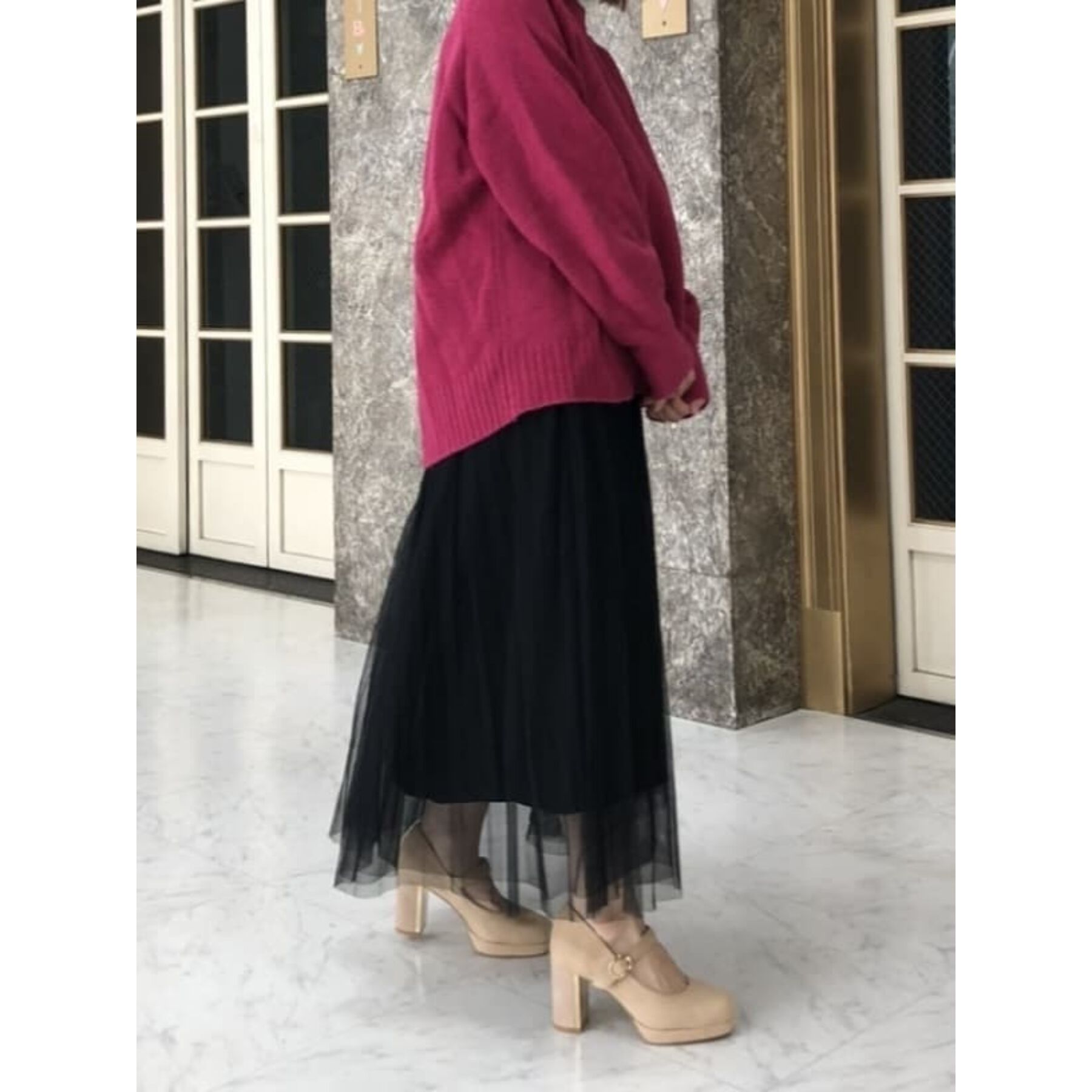 ESPERANZA「メッキプレートヒールストラップパンプス」|パンプス|