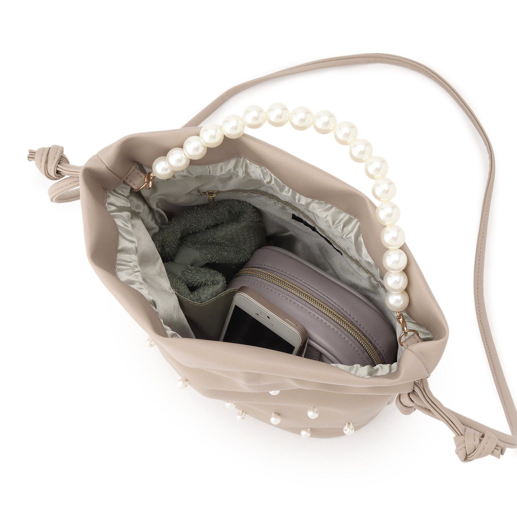 Ober Tashe「パール調巾着2WAYショルダー」|ショルダー・メッセンジャー|