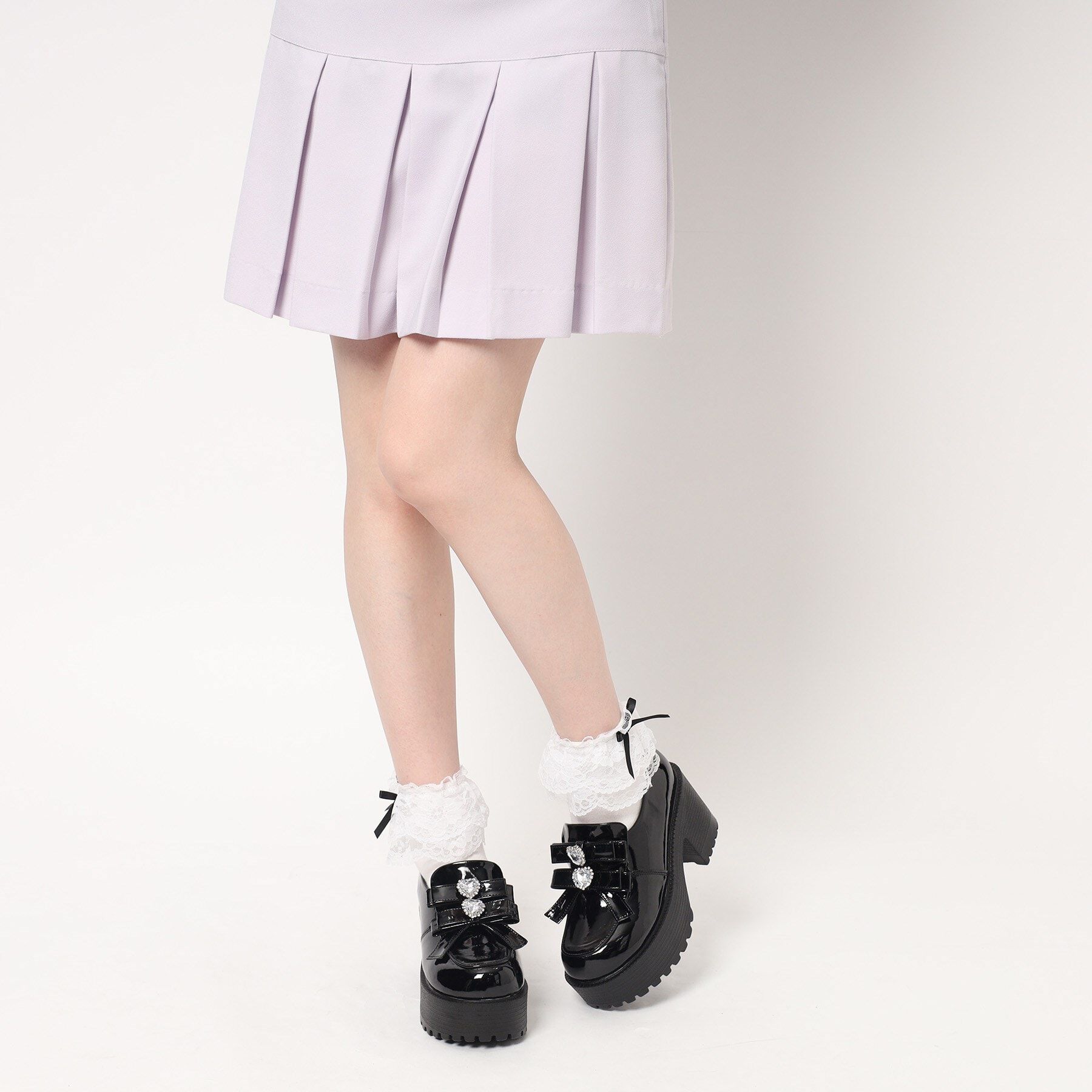 csT&P「ビジューハート付ダブルリボン厚底パンプス」|パンプス|