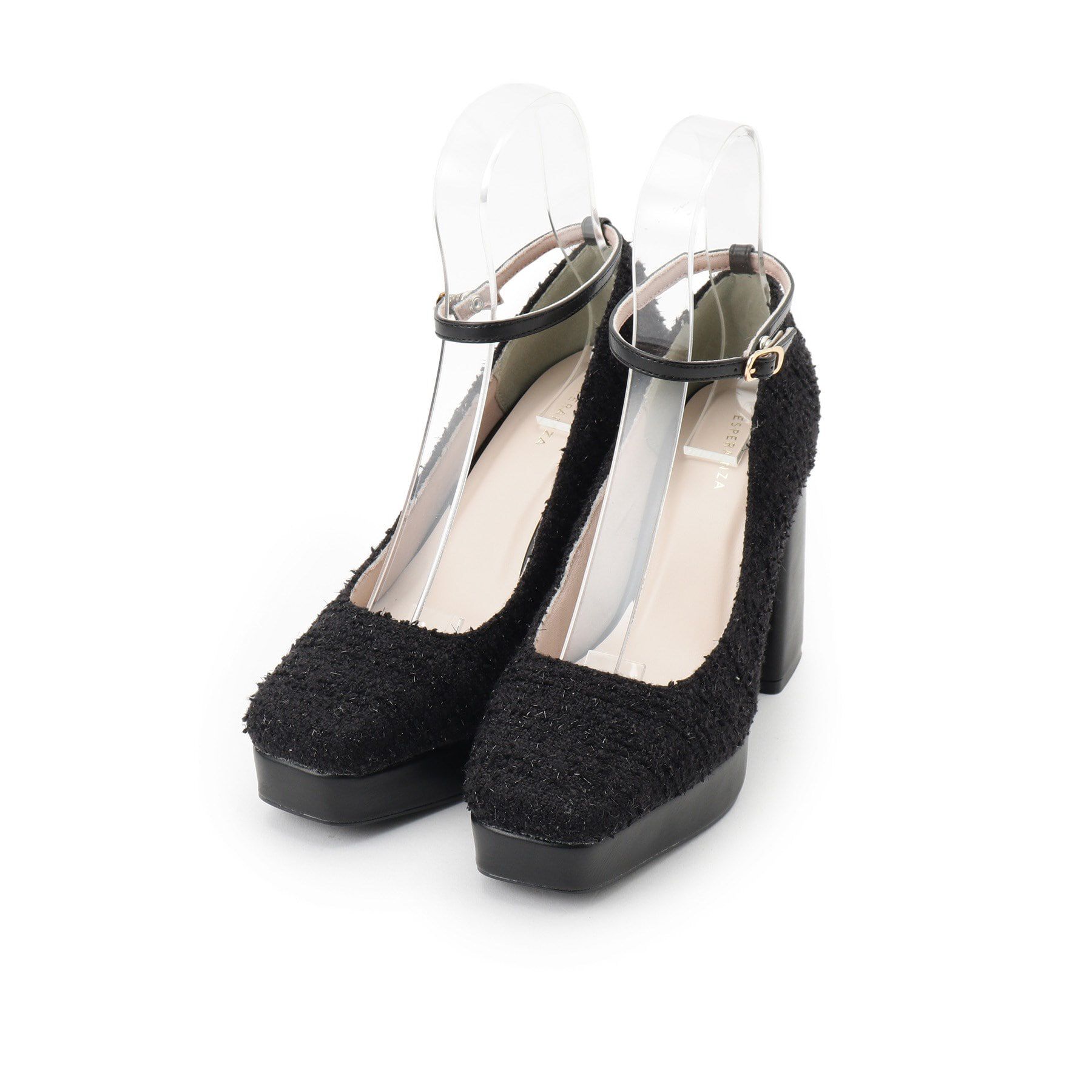 ESPERANZA「スクエアトゥダブルストラップ厚底パンプス 結婚式二次会 パーティー 25SS」|パンプス|