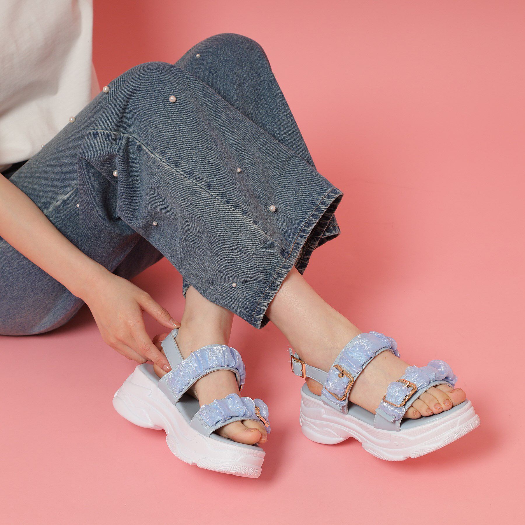 csT&P「ギャザーダブルベルトサンダル」|サンダル|