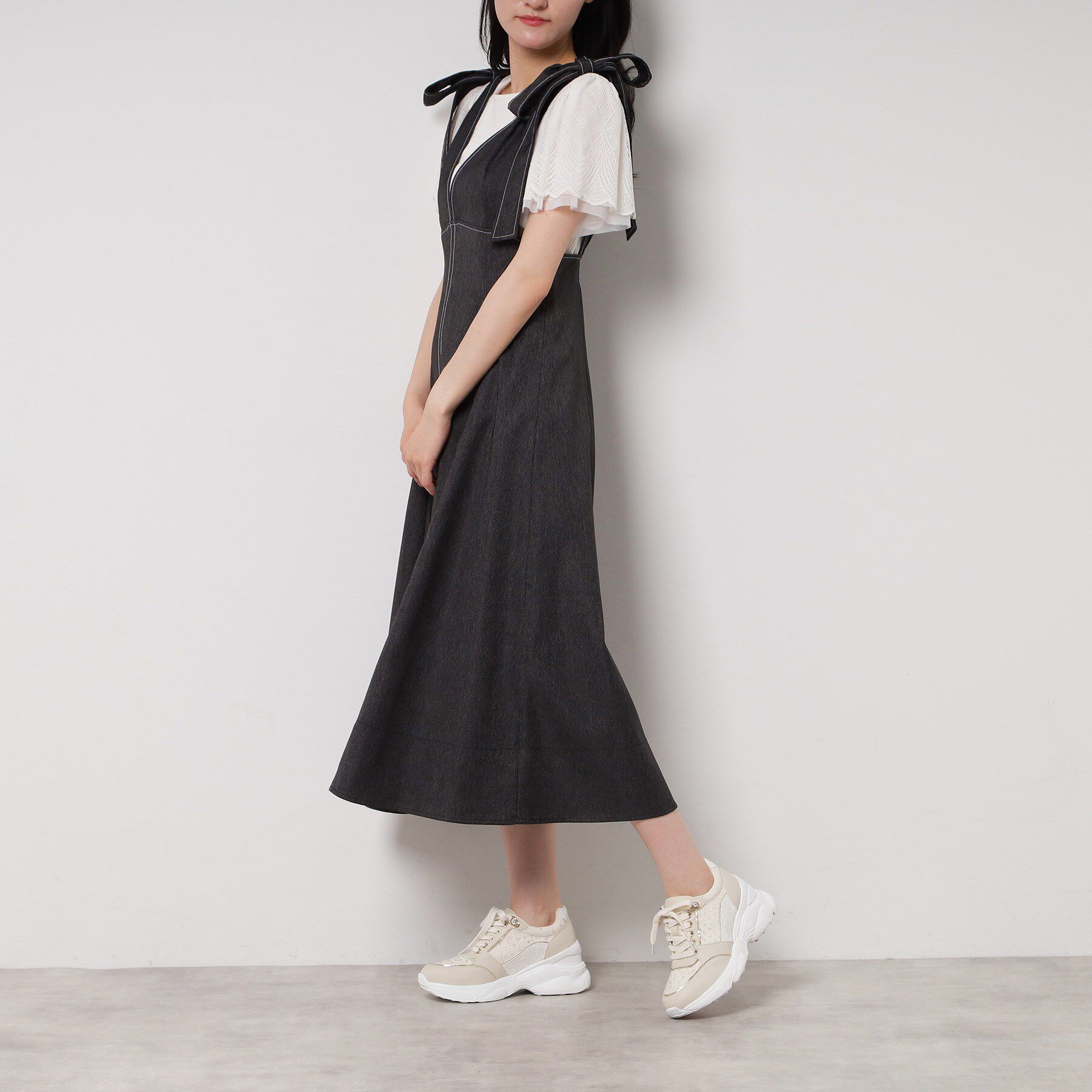 ESPERANZA「【EC先行販売】グリッター&times;ツイード ラインストーンスニーカー」|スニーカー|