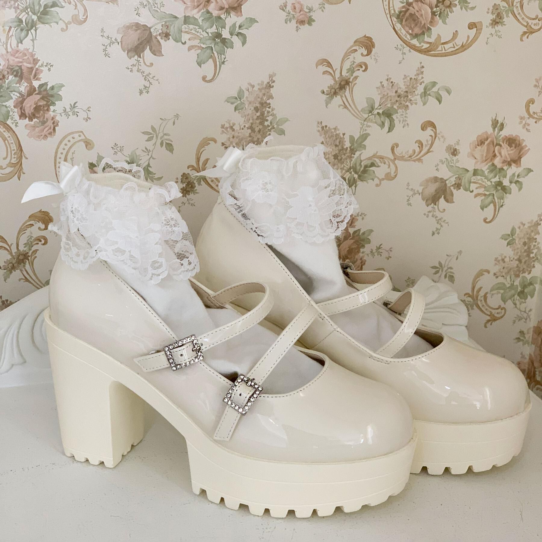 csT&P「厚底キラキラダブルストラップパンプス」|パンプス|