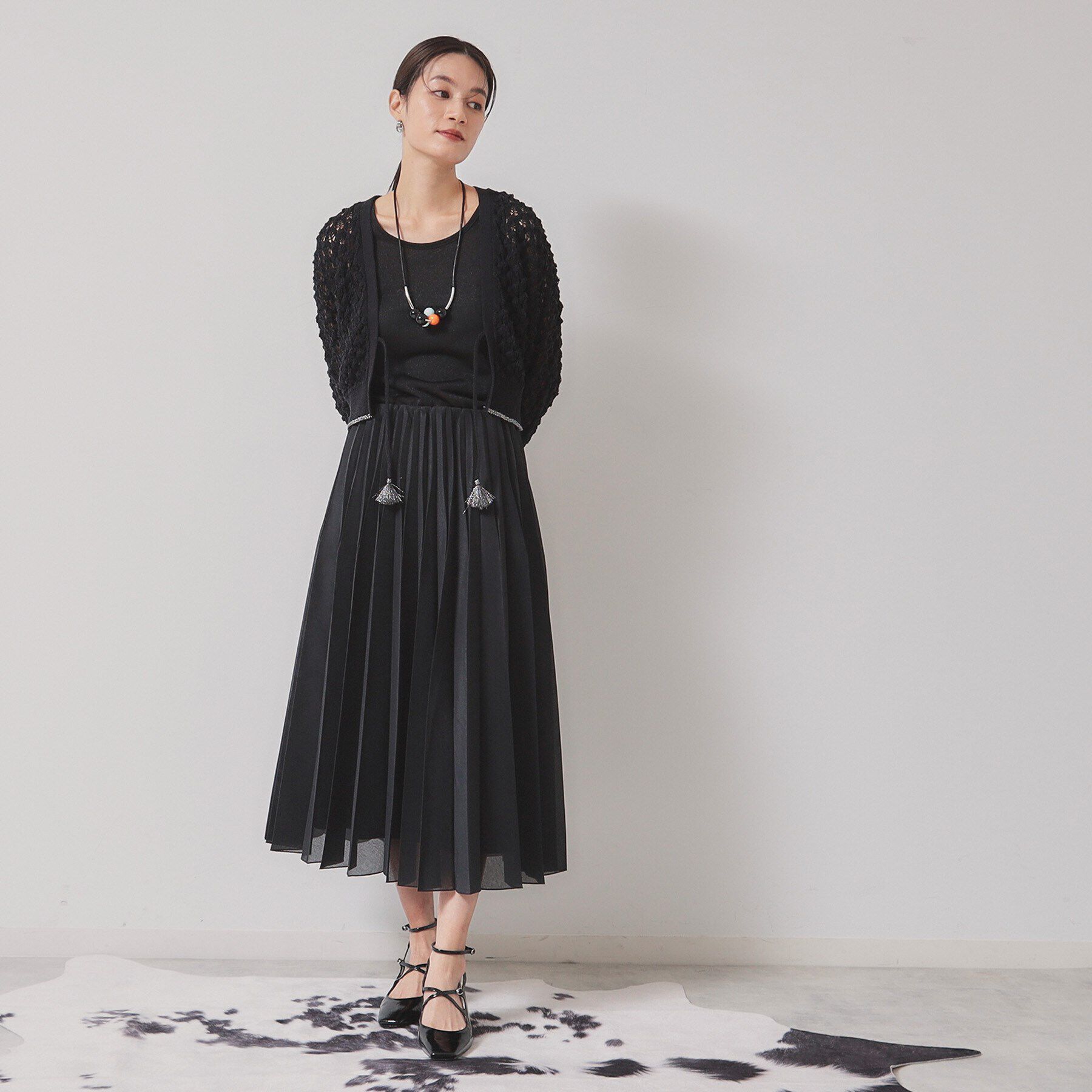 SunaUna「【オーガンジー／ウエストゴム】プリーツロングスカート」|スカート|