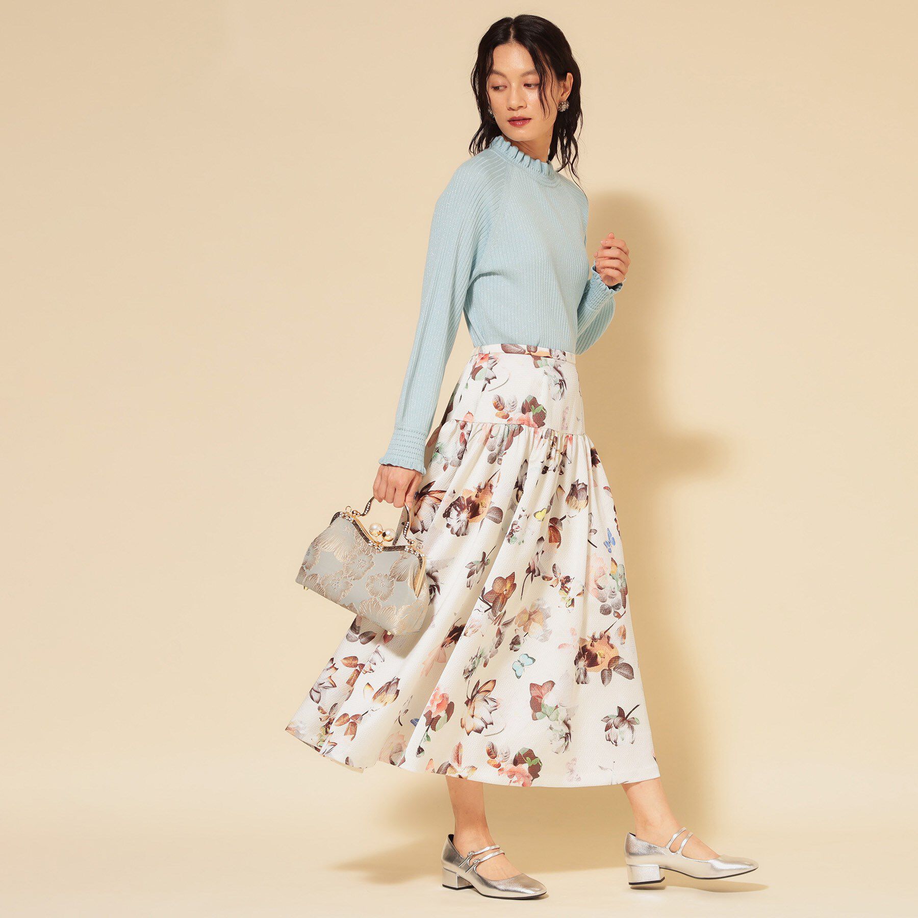 SunaUna「【COLLECTION LINE】フリルラメニット」|ニット・セーター|