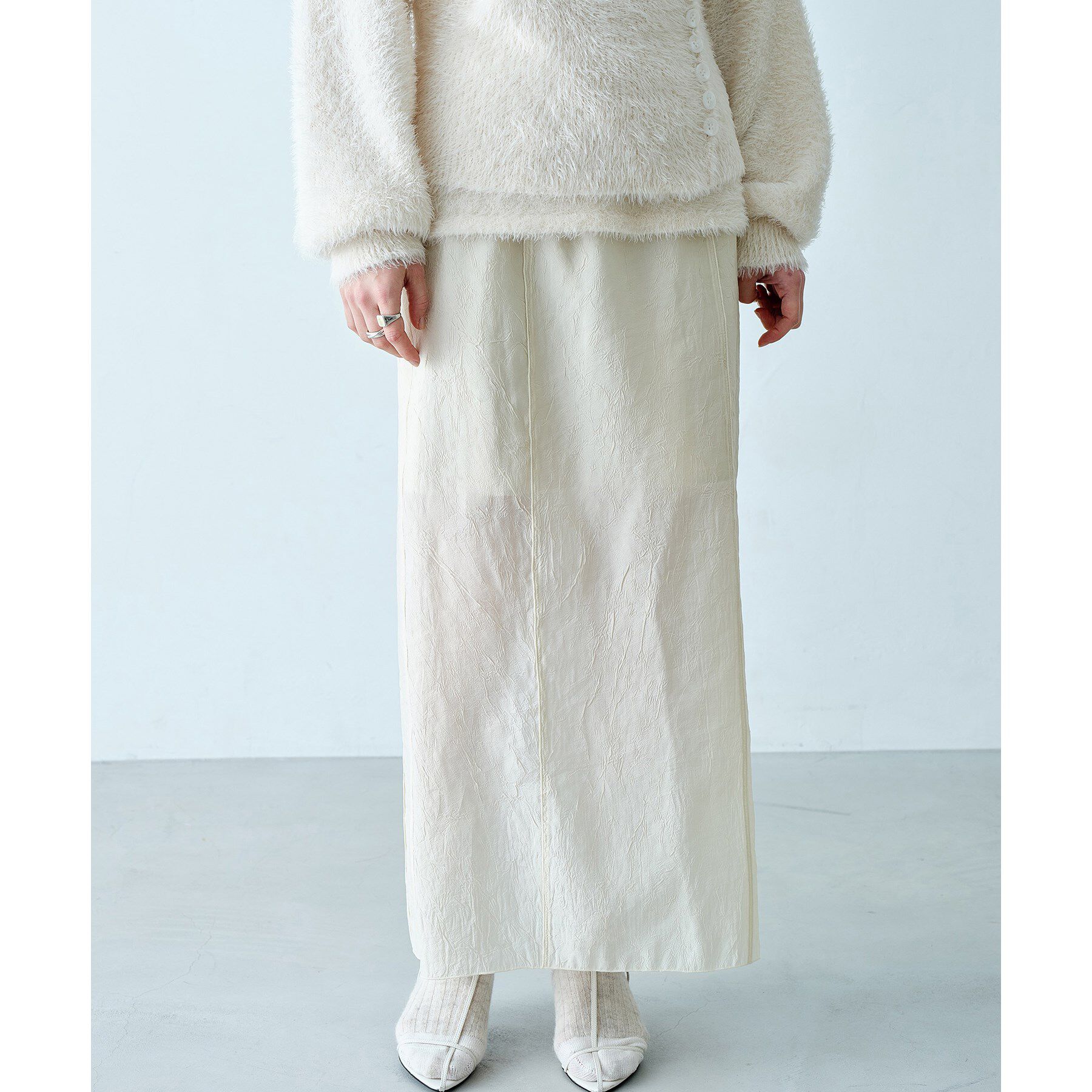 CODE A「pencil sheer skirt」|スカート|アイボリー(004)