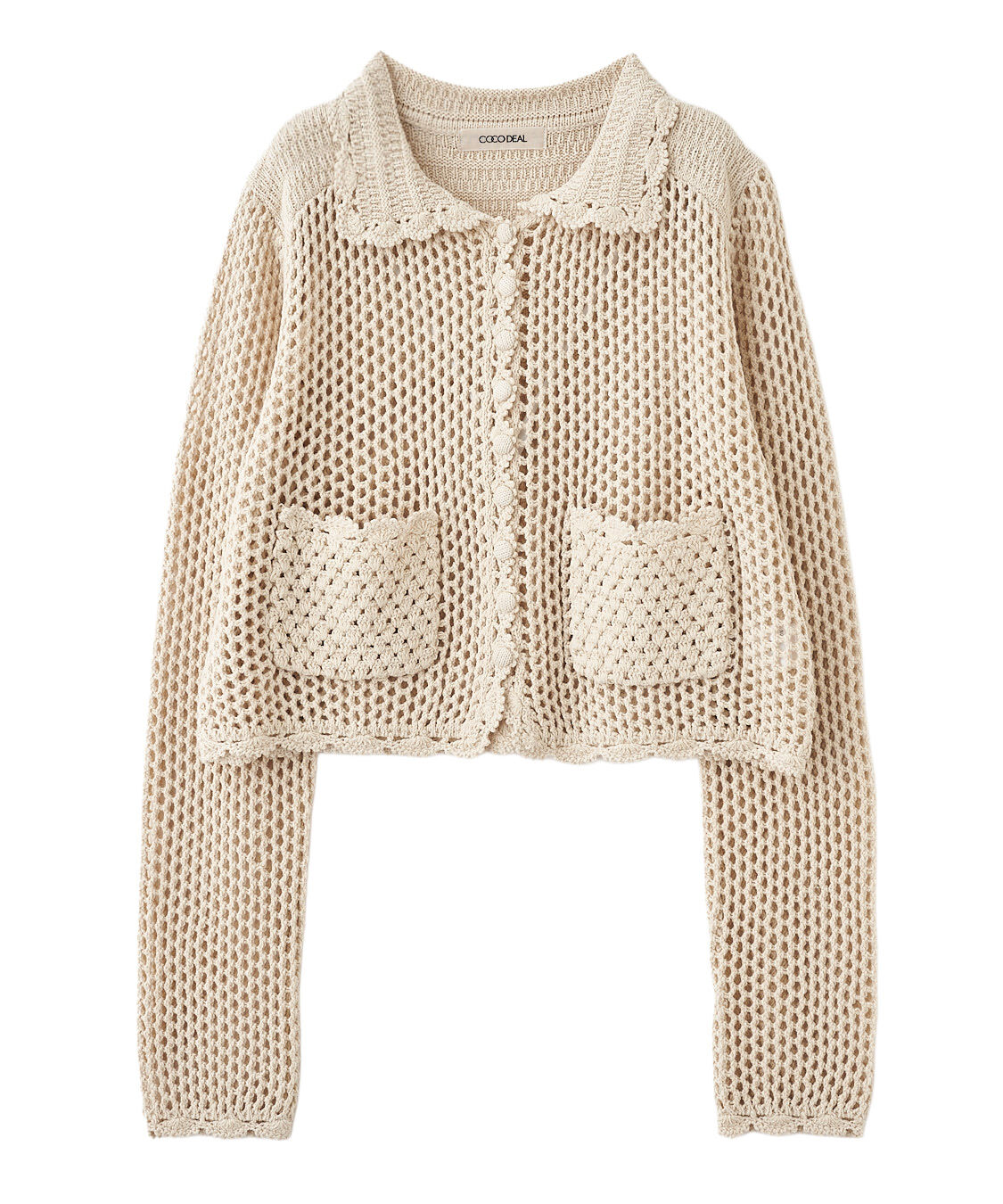 COCO DEAL「クロシェニットカーディガン」|ニット・セーター|ベージュ