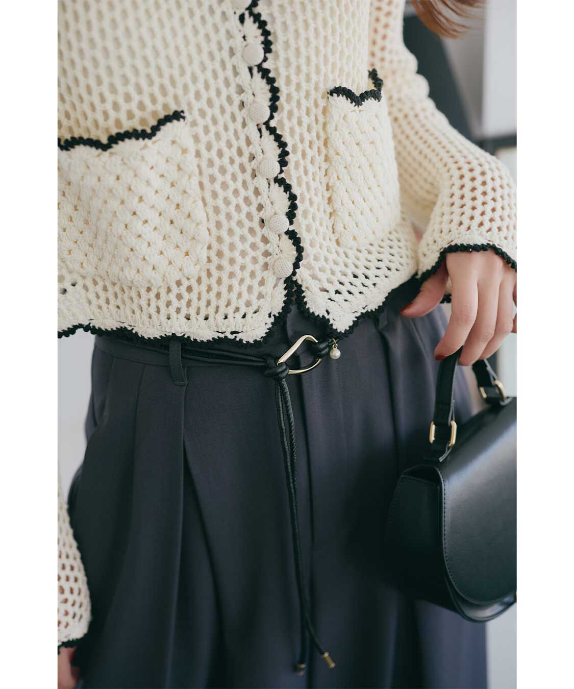 COCO DEAL「クロシェニットカーディガン」|ニット・セーター|