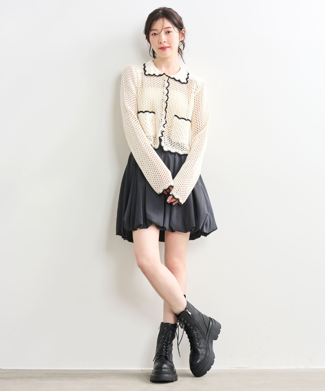 COCO DEAL「クロシェニットカーディガン」|ニット・セーター|